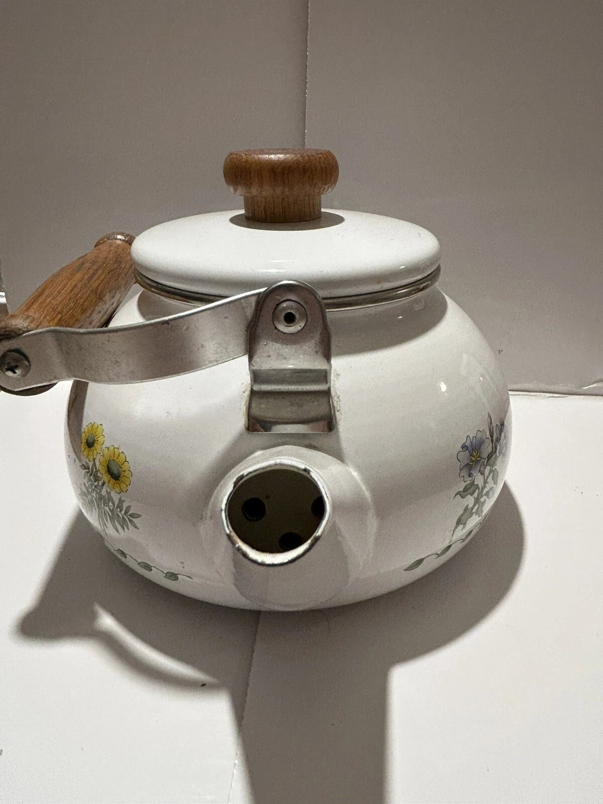 Kamenstein Tea Kettle Vintage Flower Pot Decorative Cap And handle Coffee Enamel | eBay