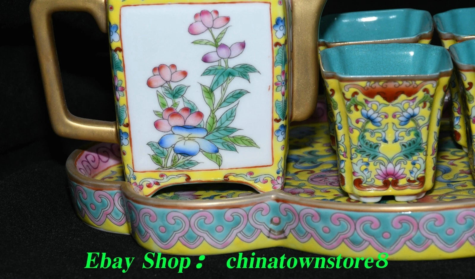 9'' Old Qing Yongzheng Enamel Colour Porcelain Gilt Flower Teapot Teakettle Set | eBay