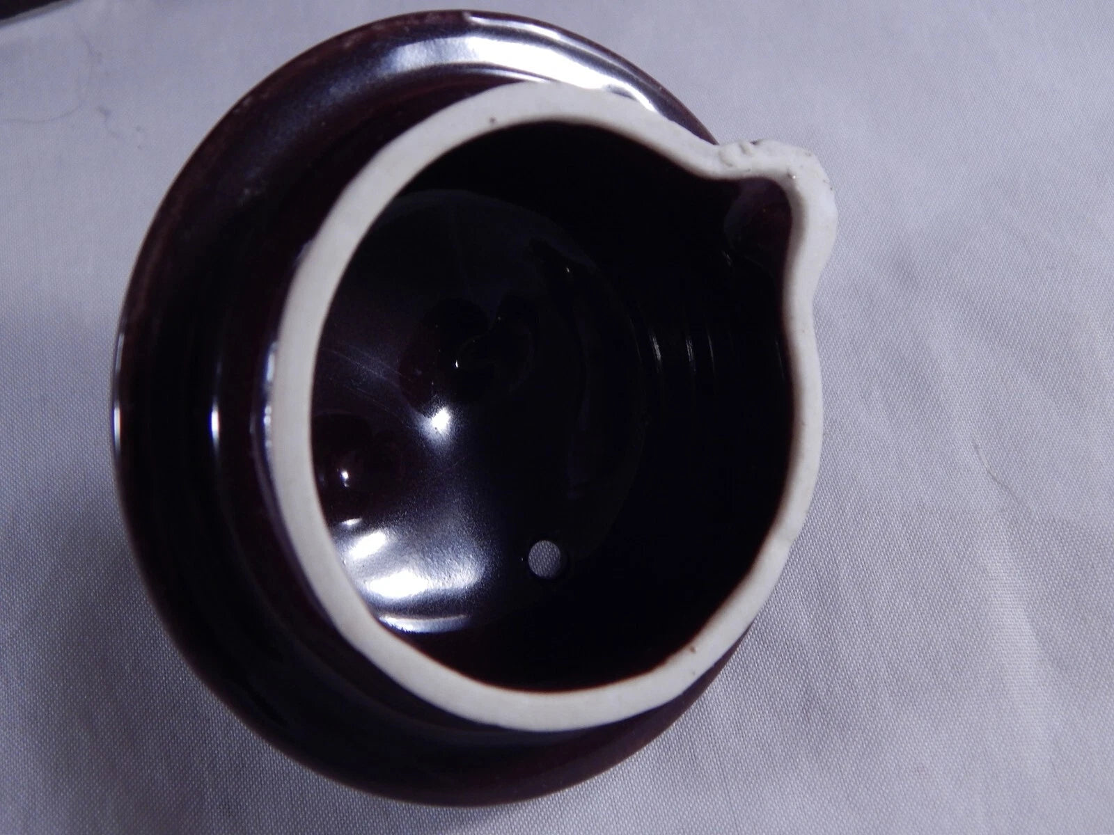 Antique Vintage Japan Teapot Early Mid Century Glossy Embossed Design Enamel