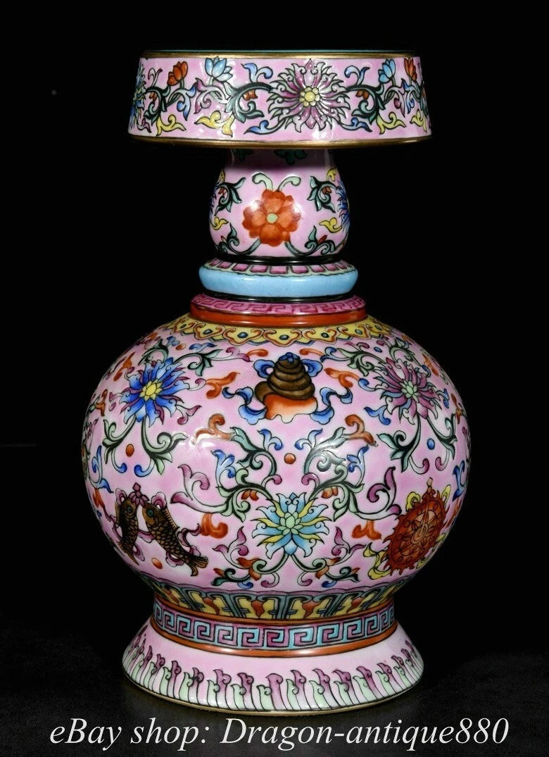 7.8" Qing Qianlong Marked Enamel Colour Porcelain Flower Wine Tea Pot Flagon