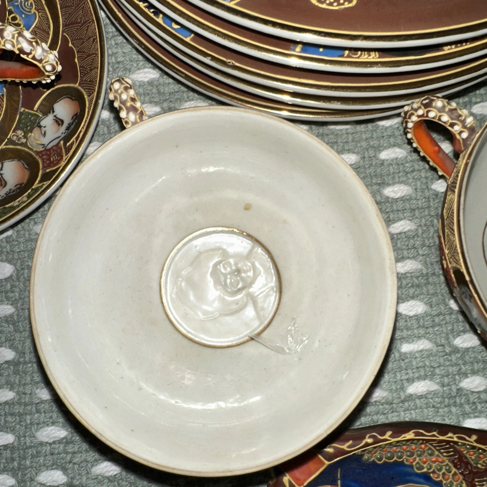 ANTIQUE 17 JAPANESE SATSUMA TEA SET PORCELAIN DRAGON-WARE MORIAGE RAISED ENAMEL | eBay