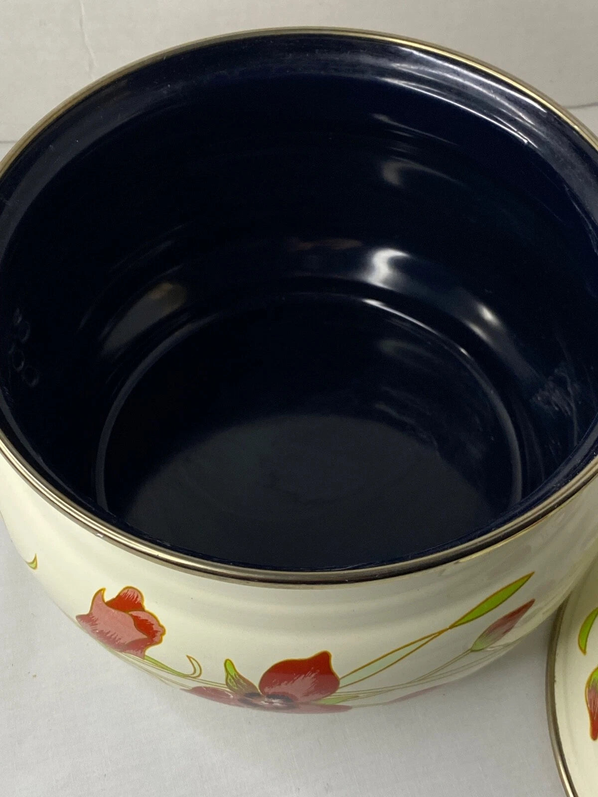 Gailstyn-Sutton Tea Pot Kettle Jardine Collection MCM Floral Enamel 1981 Japan