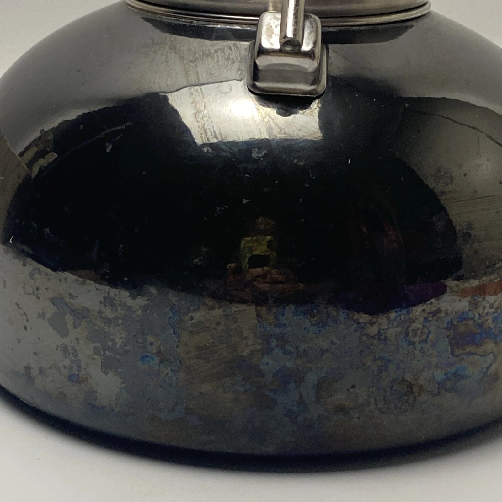 Chantal Tea Pot Kettle Enamel On Steel 1.7 Quart Vintage Dark Grey / Blue Finish