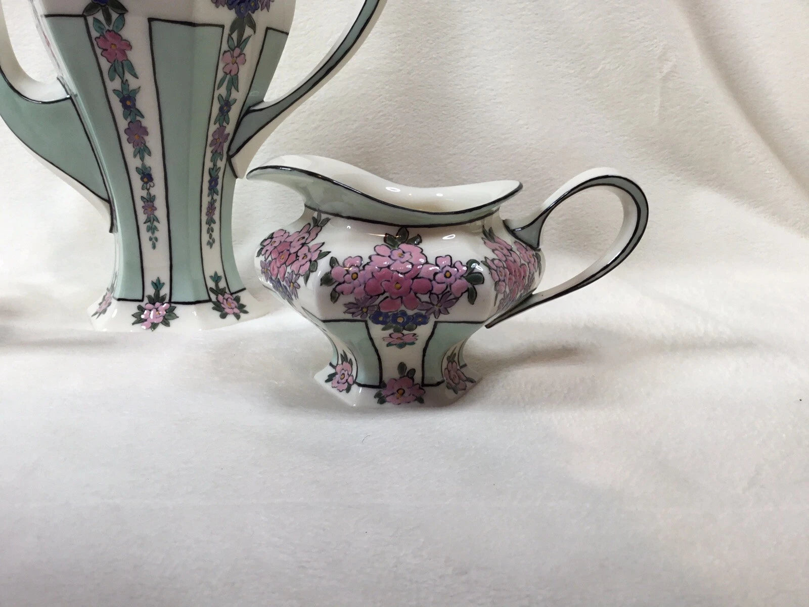 American Belleek Lenox Custom Tea Pot Sugar Bowl Cream Pitcher Signed 1913 S.H.S