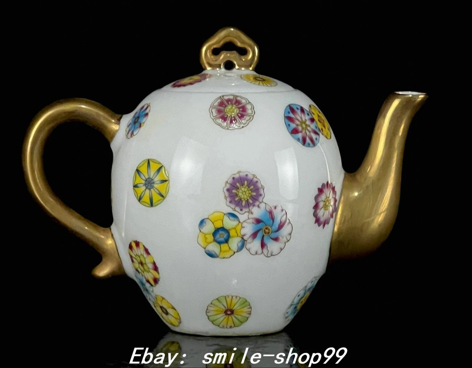 5.1" Yongzheng Enamel Colour Porcelain Gilt Flower Pattern Wine Tea Pot Flagon