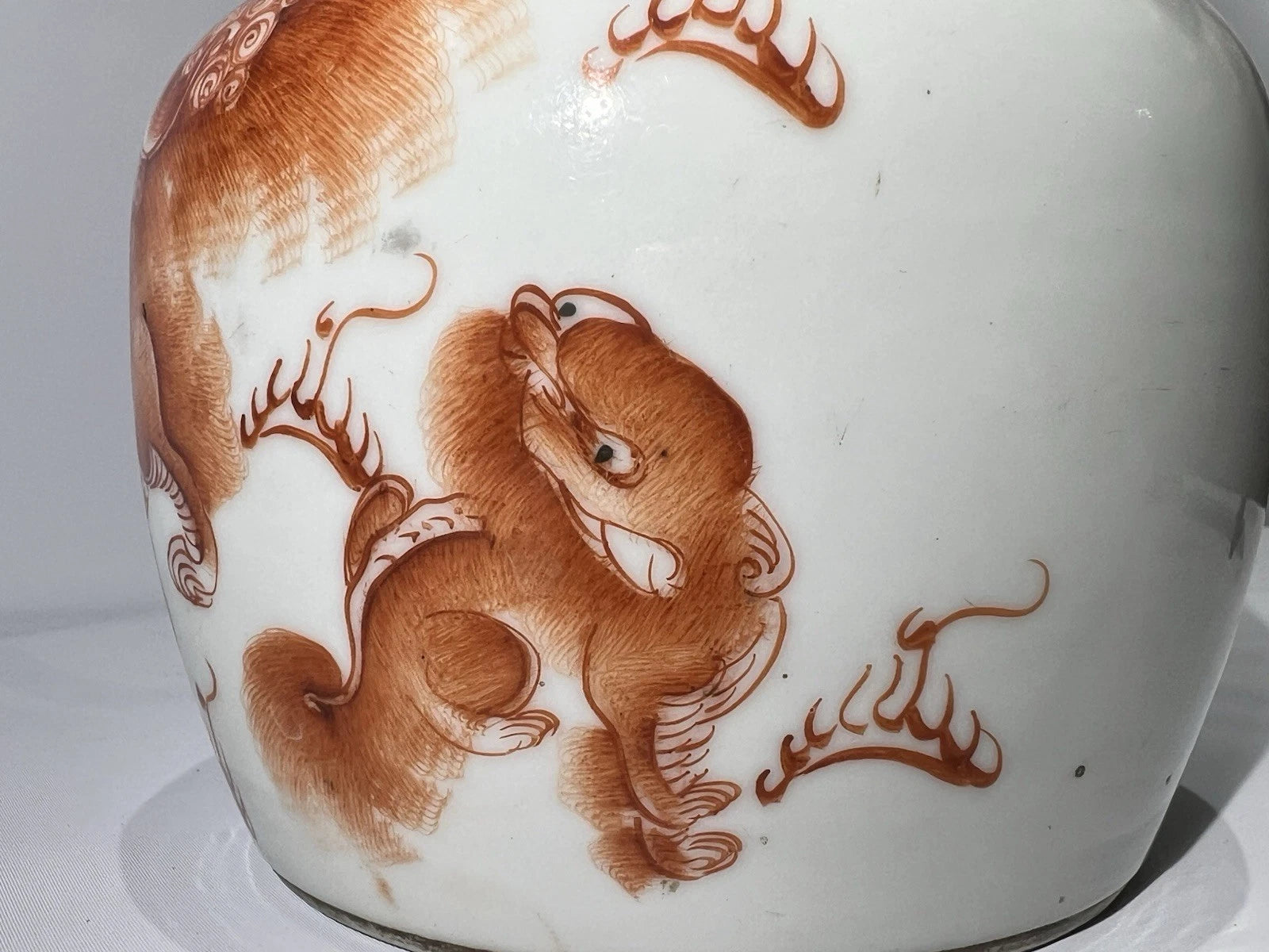 Antique 19th Century Chinese Enamel Foo Dog Famille Rose Teapot Qing Dynasty