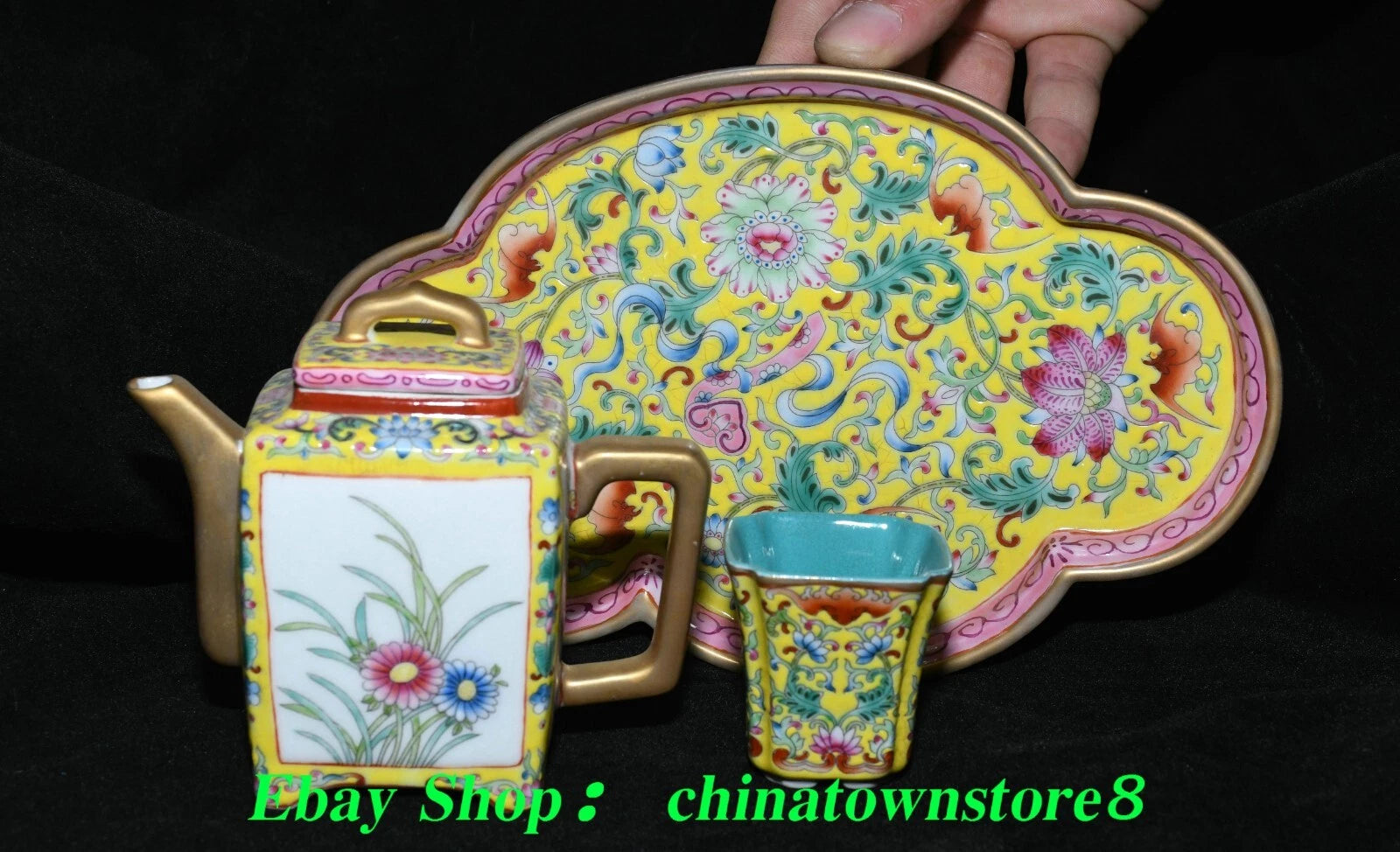 9'' Old Qing Yongzheng Enamel Colour Porcelain Gilt Flower Teapot Teakettle Set | eBay