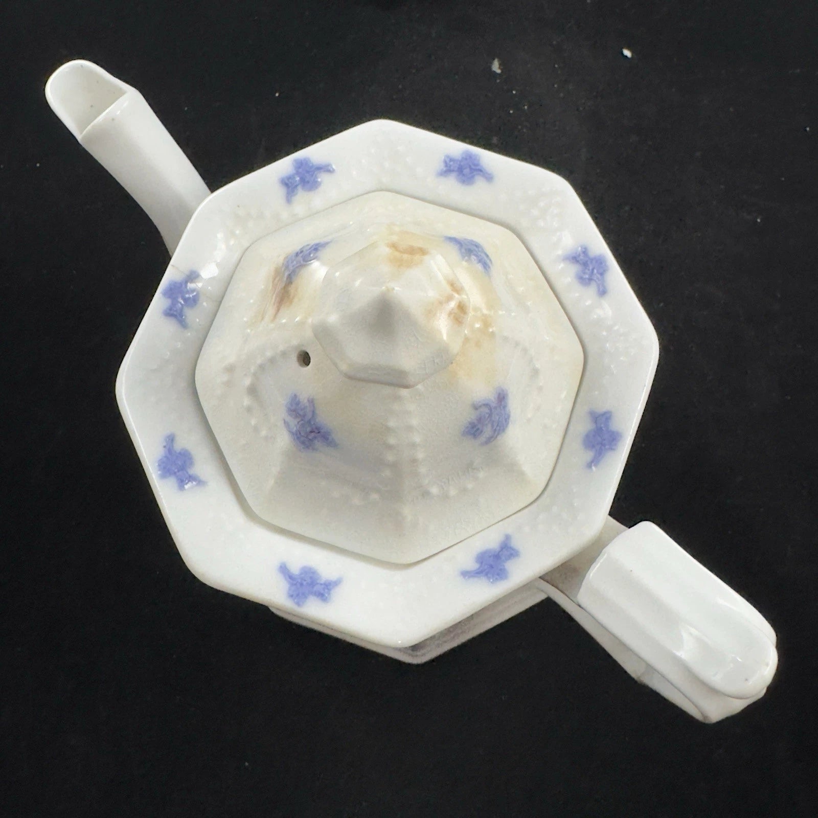 Antique Chelsea Ware Teapot with Lid Victorian Floral Enamel C1850s