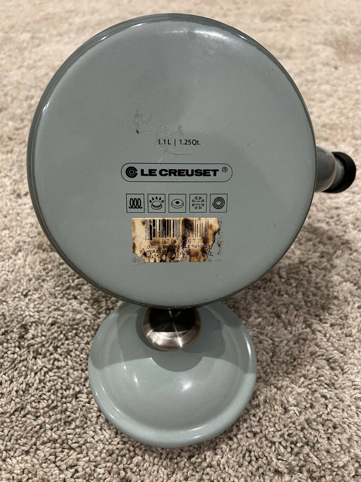 Le Creuset Whistling Tea Kettle Blue 1.25 Qt -1.1L Tea Pot Enamel Steel