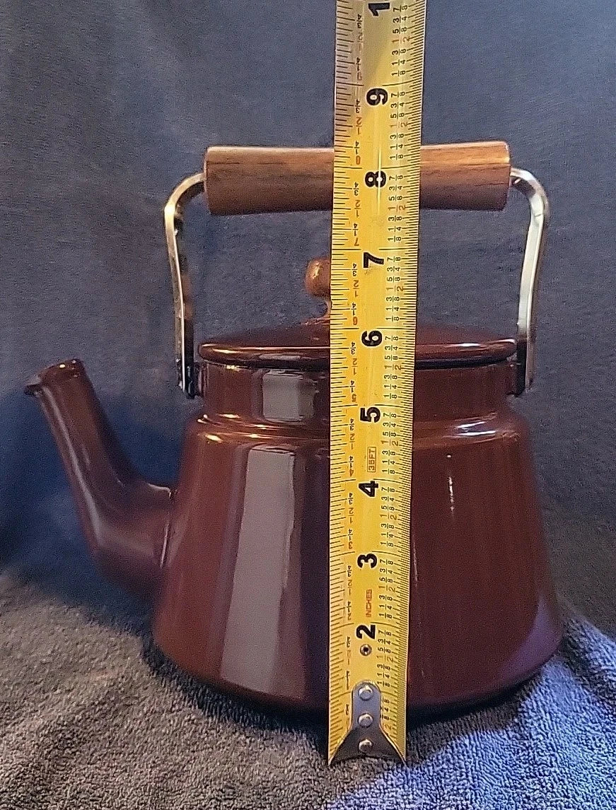 DANSK vintage Kobenstyle Brown Enamel Teapot