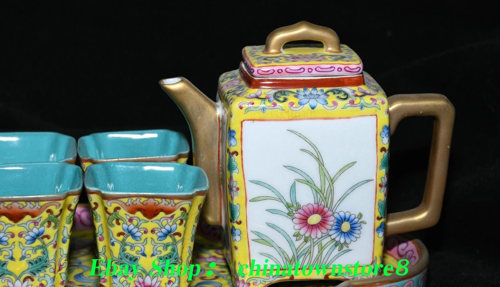 9'' Old Qing Yongzheng Enamel Colour Porcelain Gilt Flower Teapot Teakettle Set | eBay