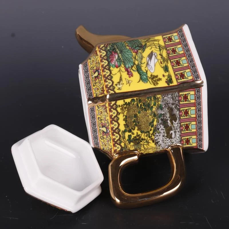 Chinese Qing Qianlong Yellow Enamel Porcelain Flowers Birds Pattern Teapot 4.30" | eBay