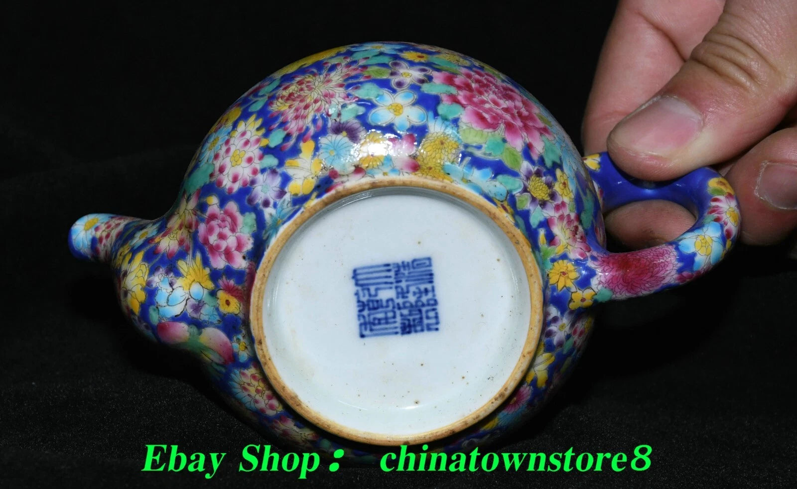 5.5'' Old Qing Qianlong Enamel Colour Porcelain Gilt Portable Teapot Teakettle