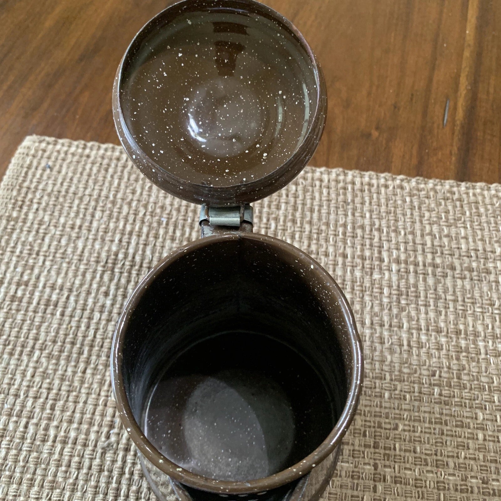 BROWN ENAMELED Speckled GRANITEWARE COFFEE TEAPOT 8" with LID Vintage | eBay