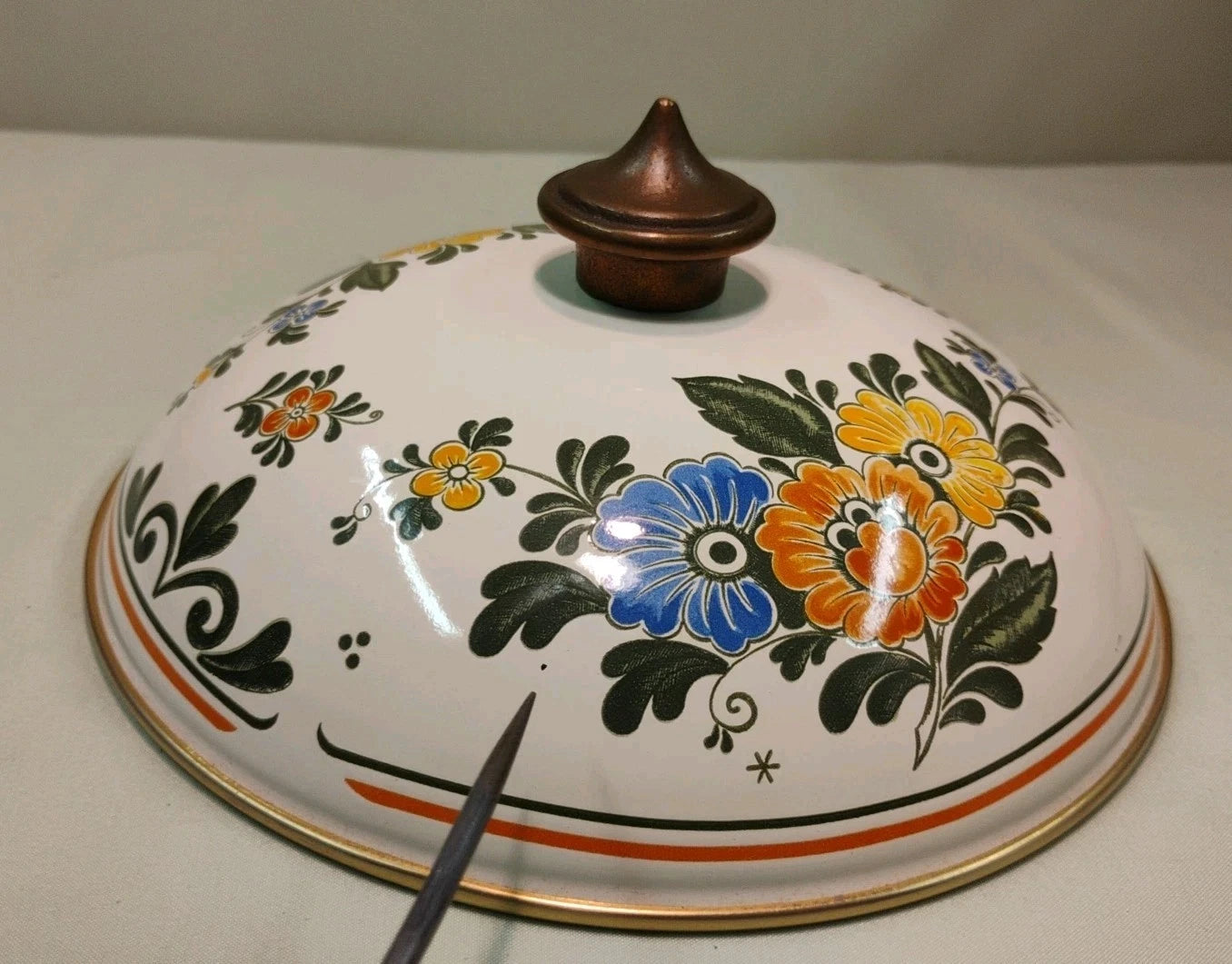 ASTA White Floral Enamelware Old Amsterdam 8.5” Dutch Oven & Teapot PRISTINE!!!