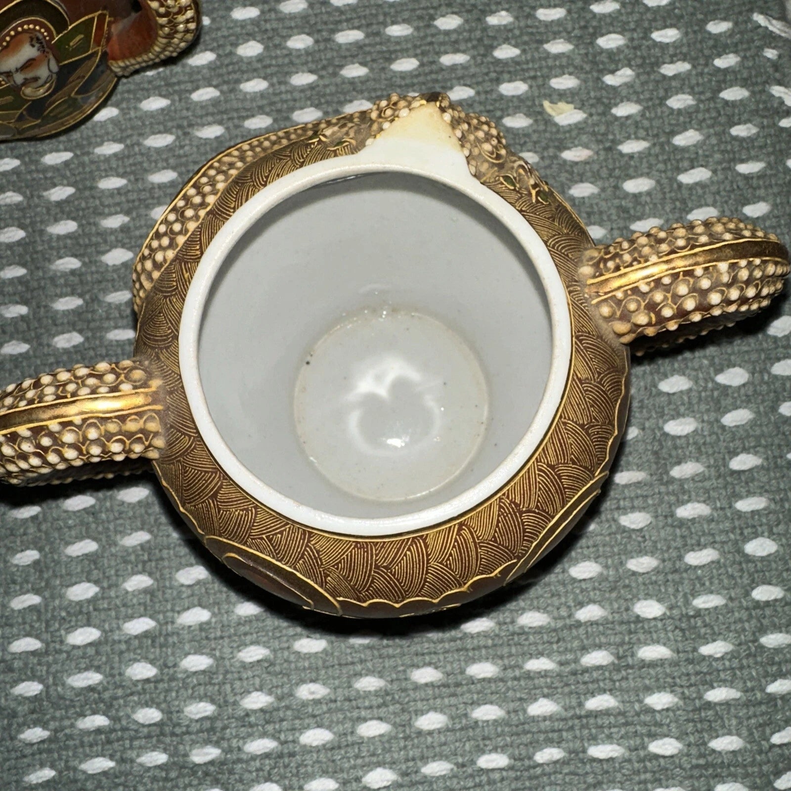 ANTIQUE 17 JAPANESE SATSUMA TEA SET PORCELAIN DRAGON-WARE MORIAGE RAISED ENAMEL | eBay