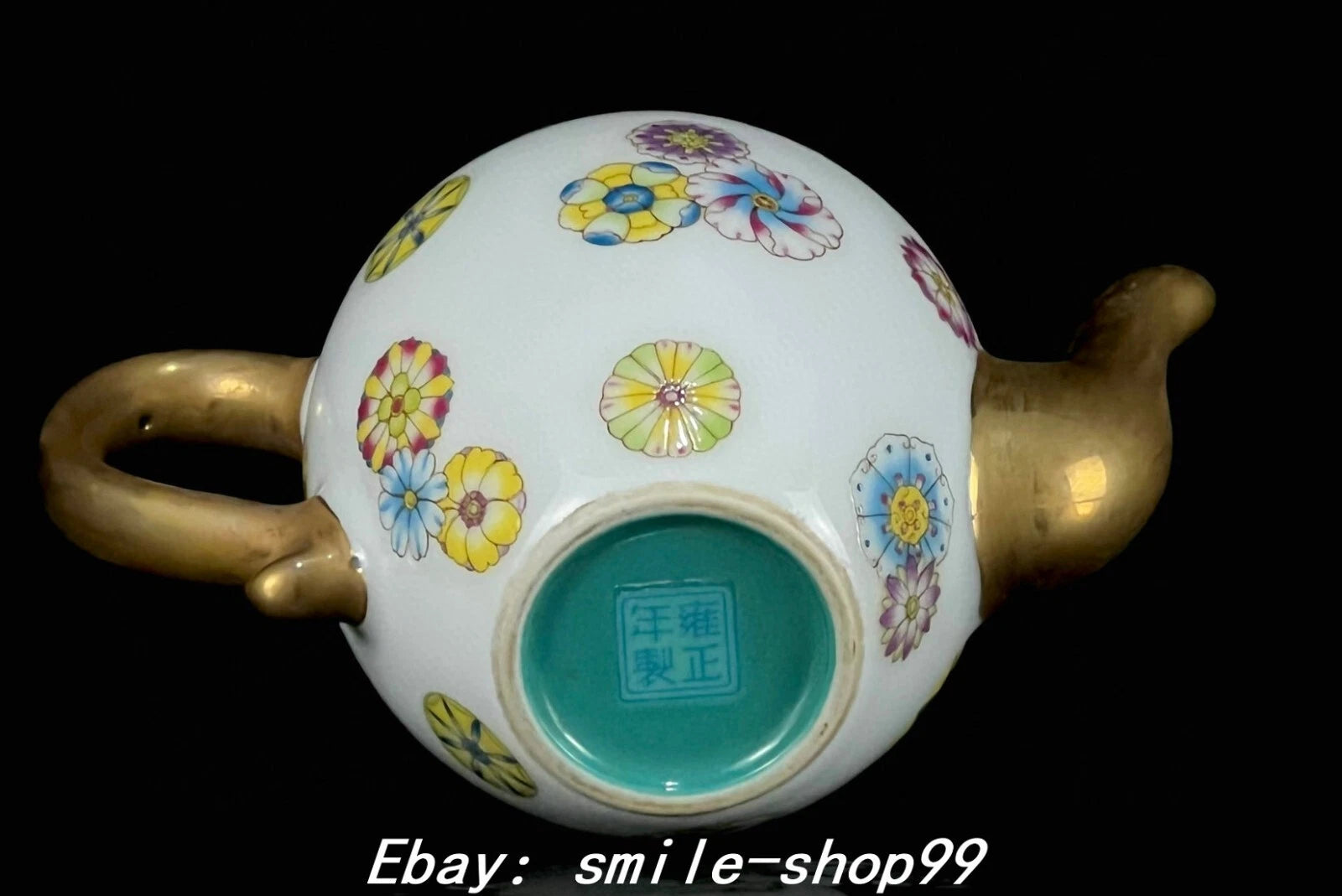 5.1" Yongzheng Enamel Colour Porcelain Gilt Flower Pattern Wine Tea Pot Flagon