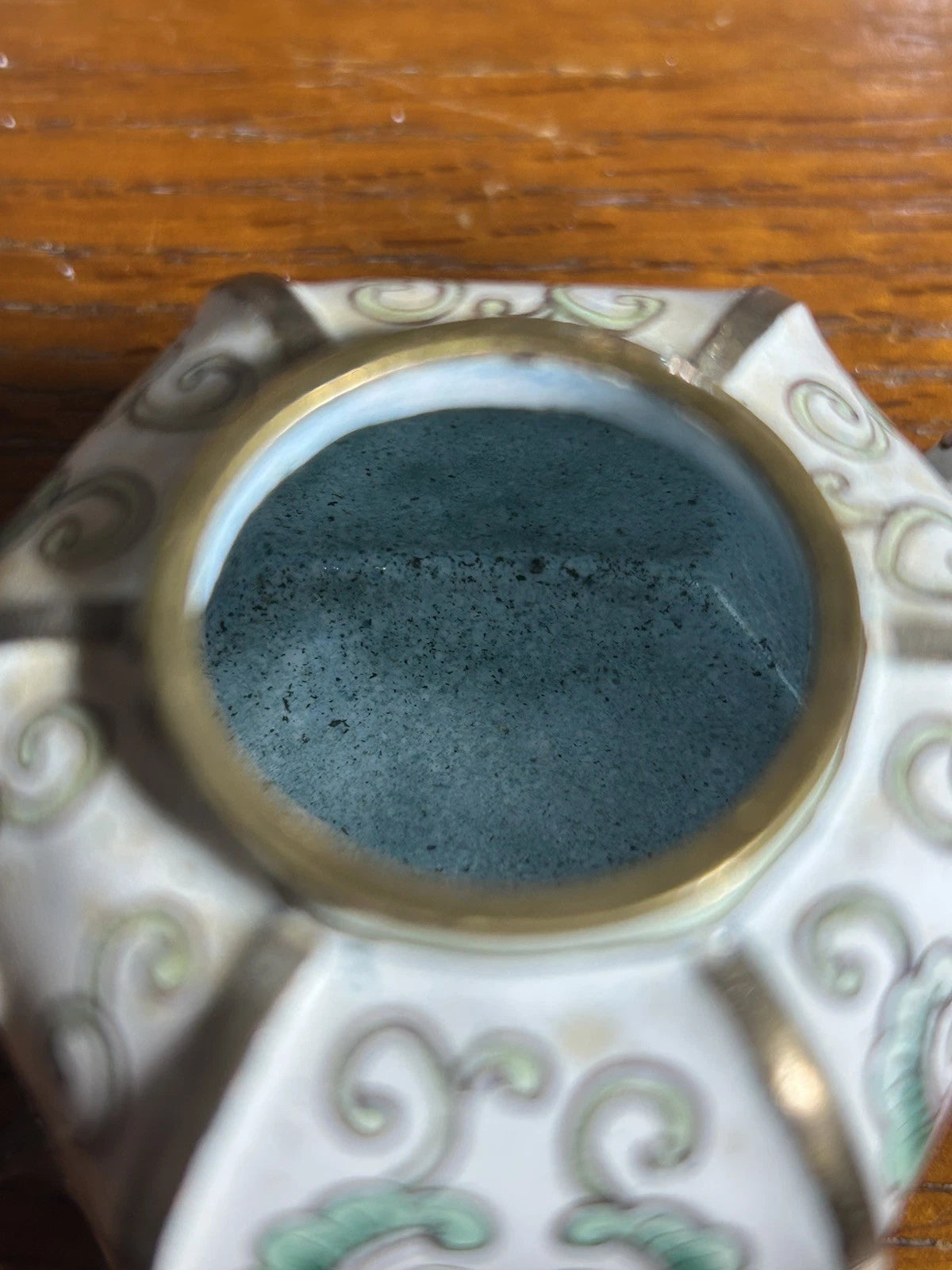 Chinemel B. Yee Enamel On Copper Miniature White Teapot W/Floral Decoration