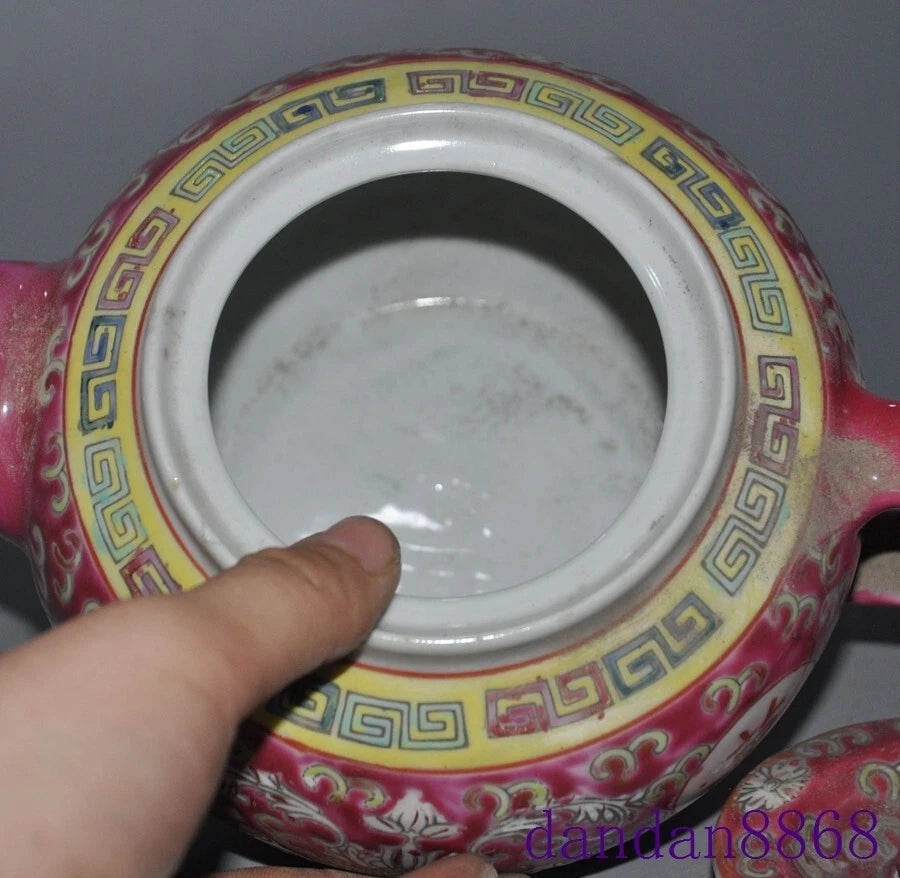 8.4"China Jingdezhen cloisonne enamel porcelain flowers grain Tea makers Tea Pot