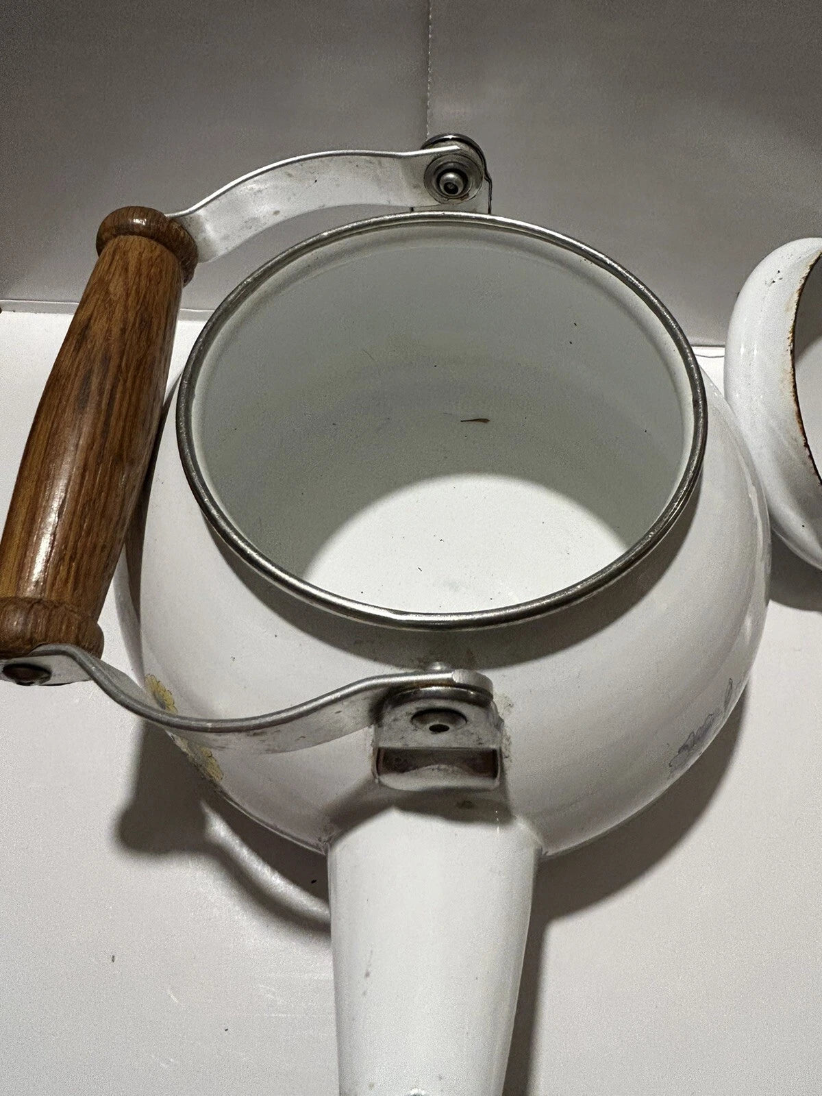 Kamenstein Tea Kettle Vintage Flower Pot Decorative Cap And handle Coffee Enamel | eBay