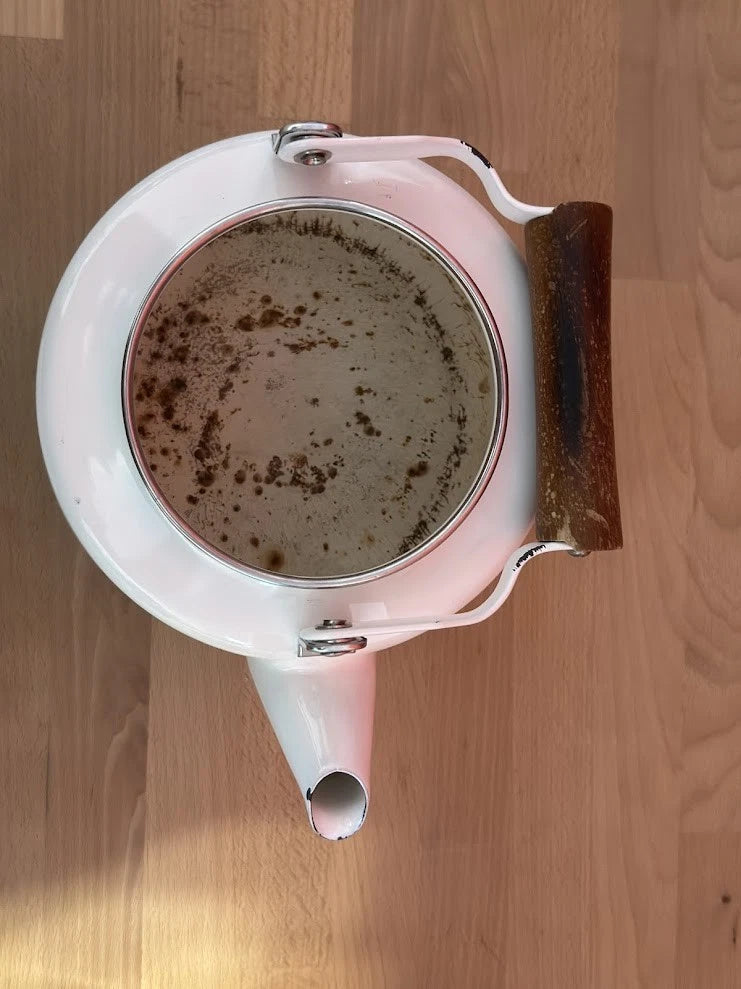 Kobe Japan VGT White Enamel Teapot Floral Flowers Cottage Tea Kettle Rustic | eBay