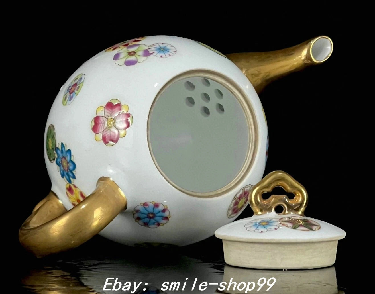 5.1" Yongzheng Enamel Colour Porcelain Gilt Flower Pattern Wine Tea Pot Flagon