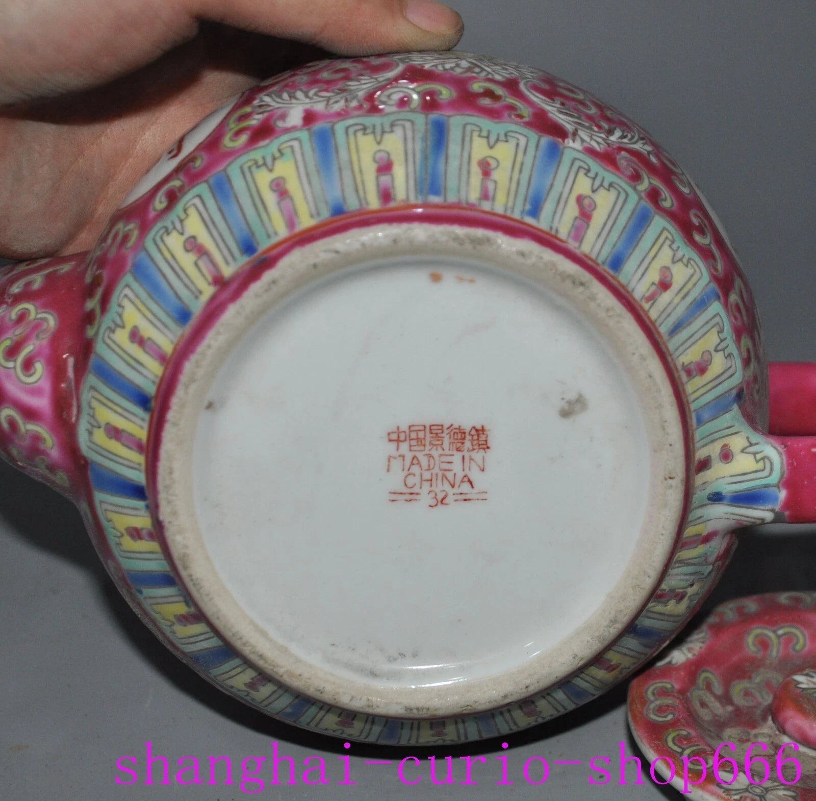 8.4"China Ancient dynasty enamel porcelain fushou flowers Tea set Teapot pot | eBay