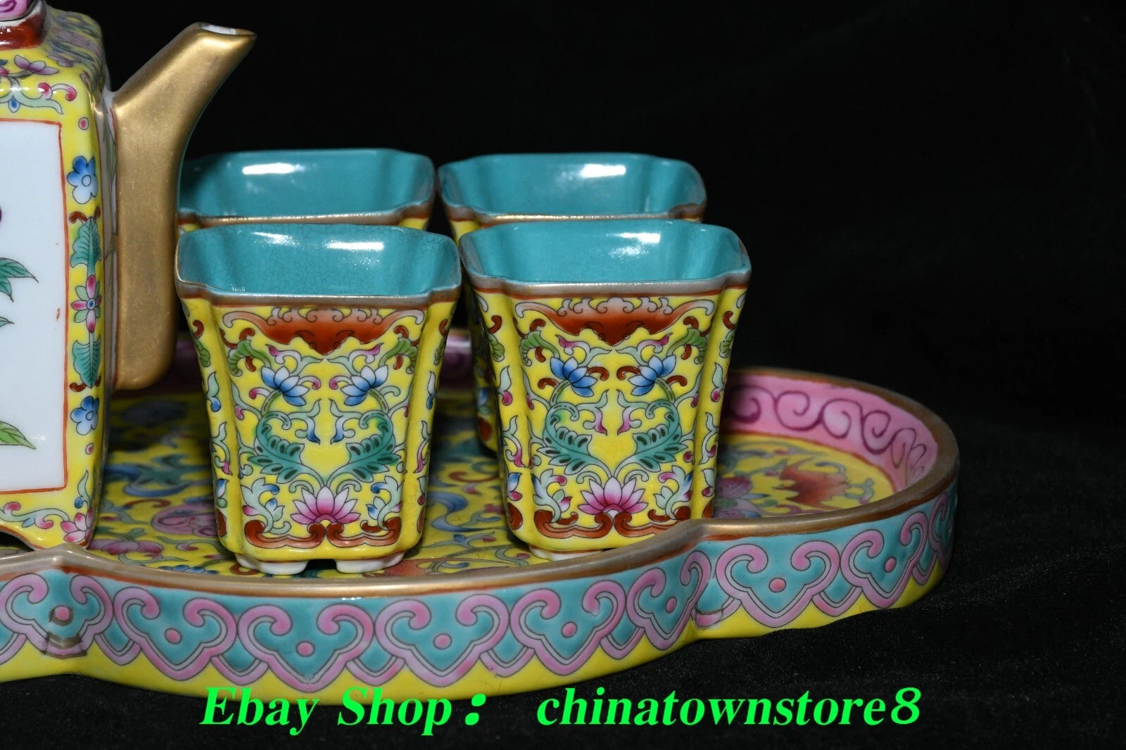 9'' Old Qing Yongzheng Enamel Colour Porcelain Gilt Flower Teapot Teakettle Set | eBay