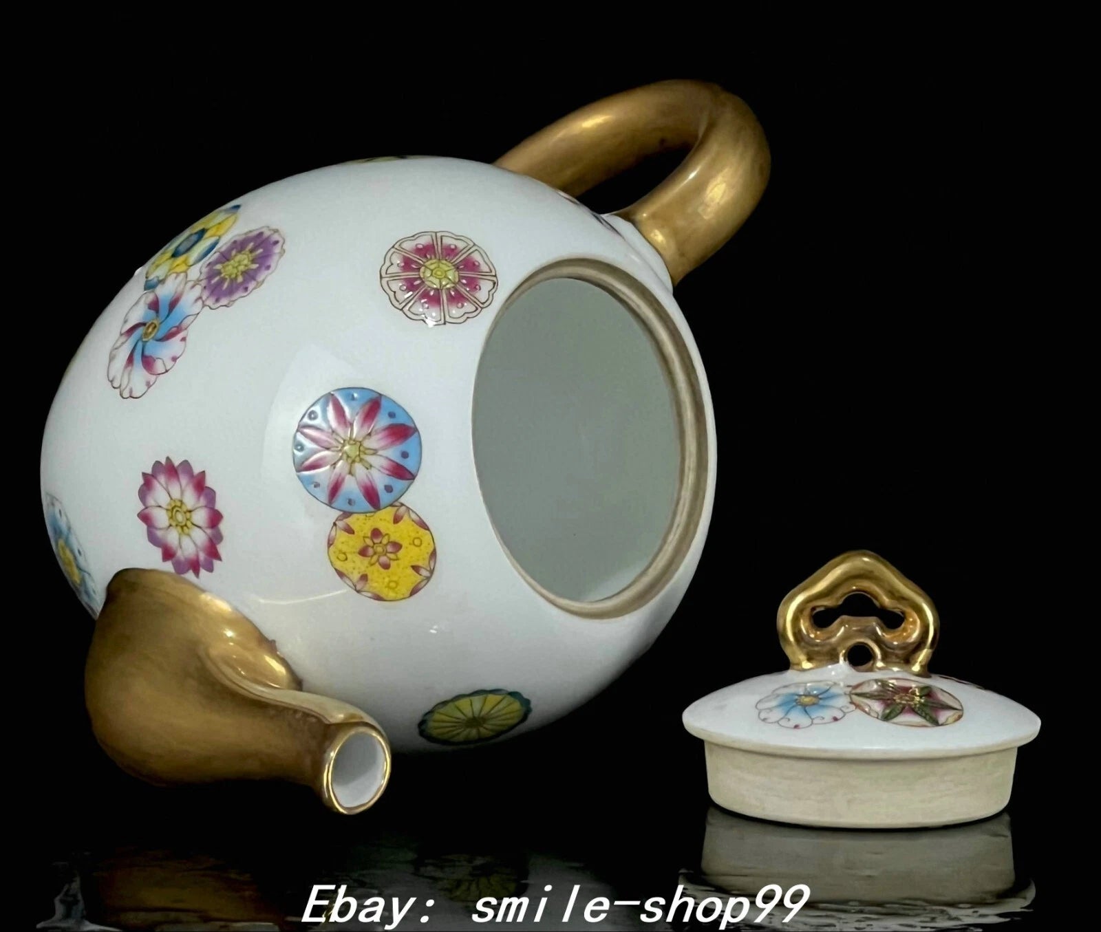 5.1" Yongzheng Enamel Colour Porcelain Gilt Flower Pattern Wine Tea Pot Flagon