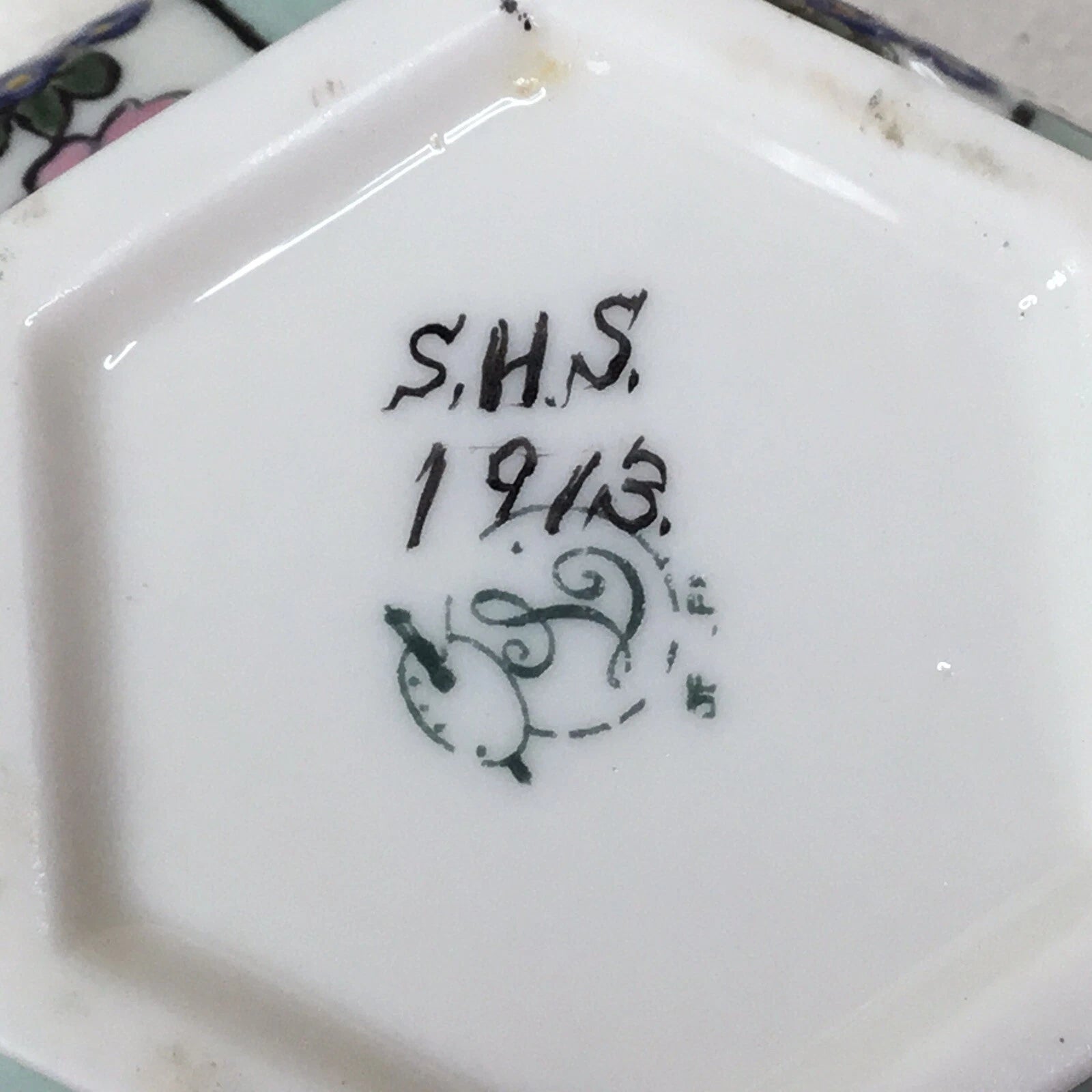 American Belleek Lenox Custom Tea Pot Sugar Bowl Cream Pitcher Signed 1913 S.H.S