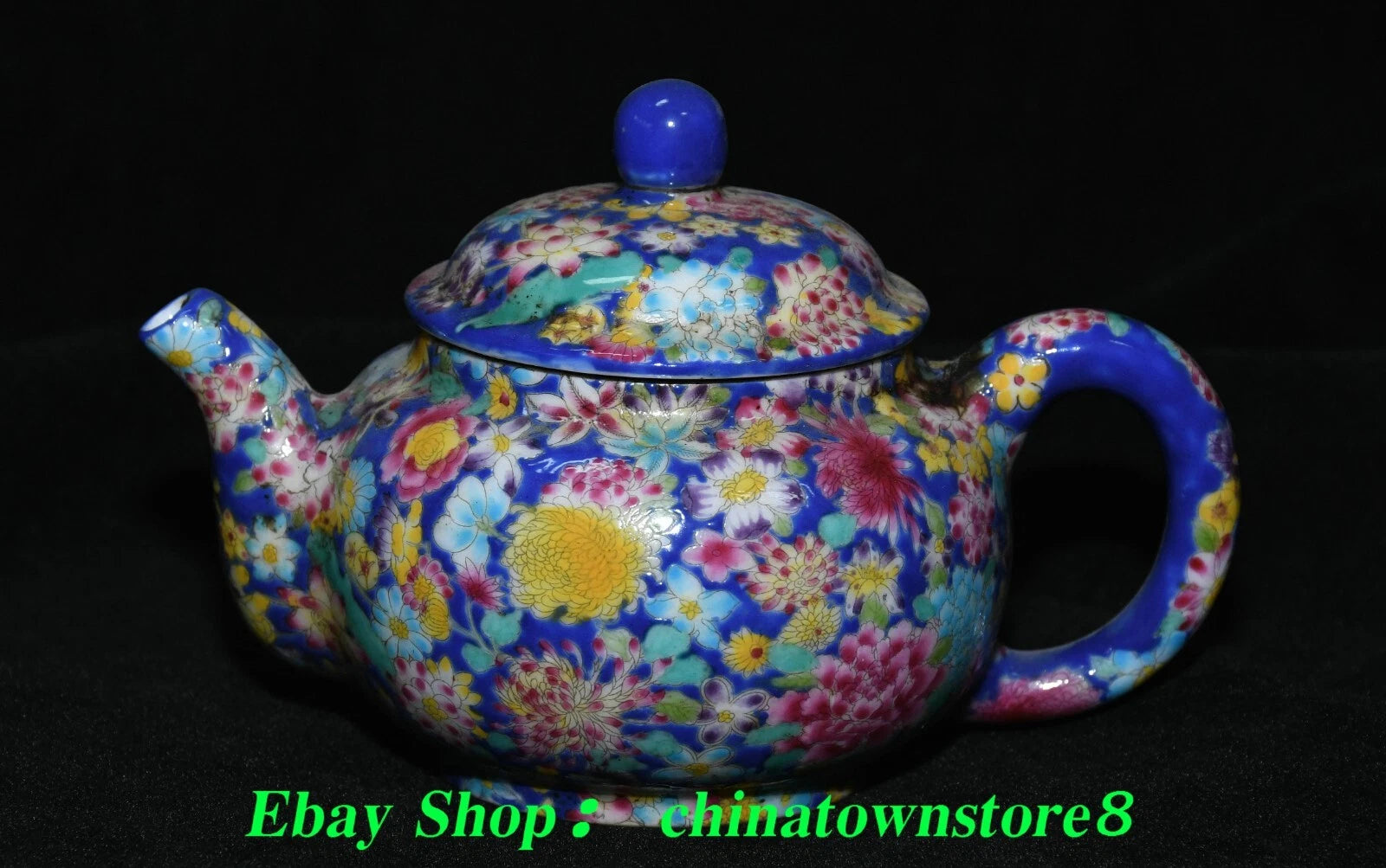 5.5'' Old Qing Qianlong Enamel Colour Porcelain Gilt Portable Teapot Teakettle