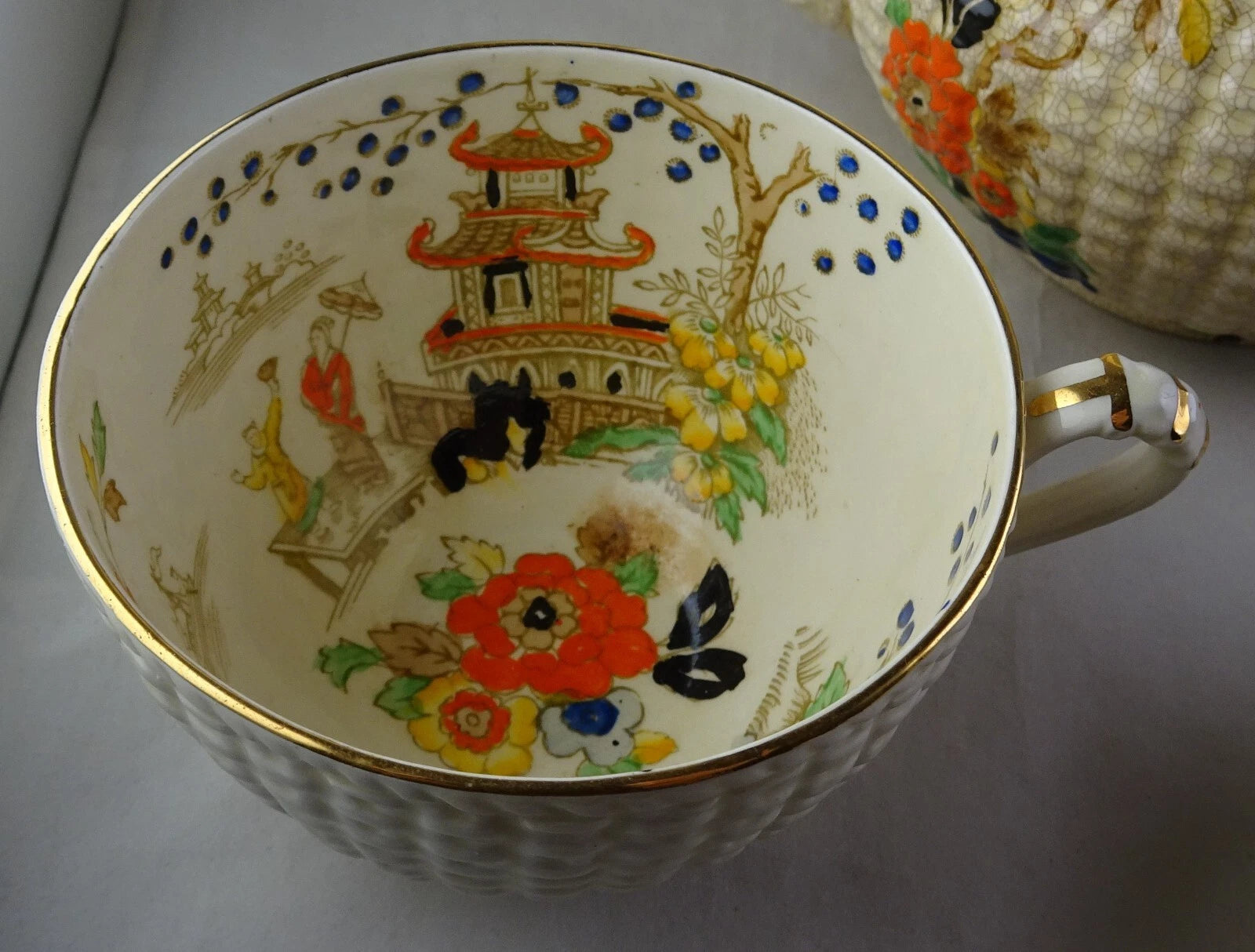 Adderley Temple Group - Pitchers Teapot Creamer Sugar ++ Asian Scene Enamelled | eBay