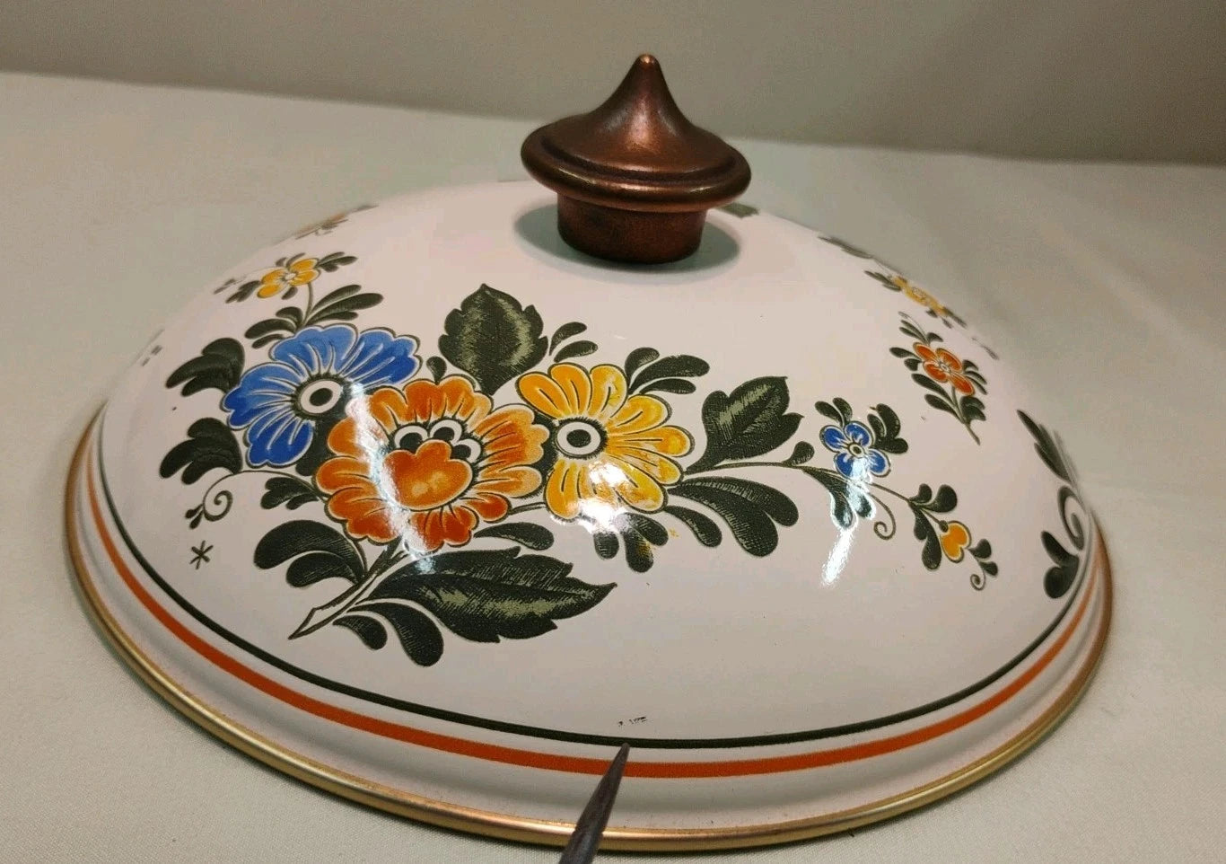 ASTA White Floral Enamelware Old Amsterdam 8.5” Dutch Oven & Teapot PRISTINE!!!