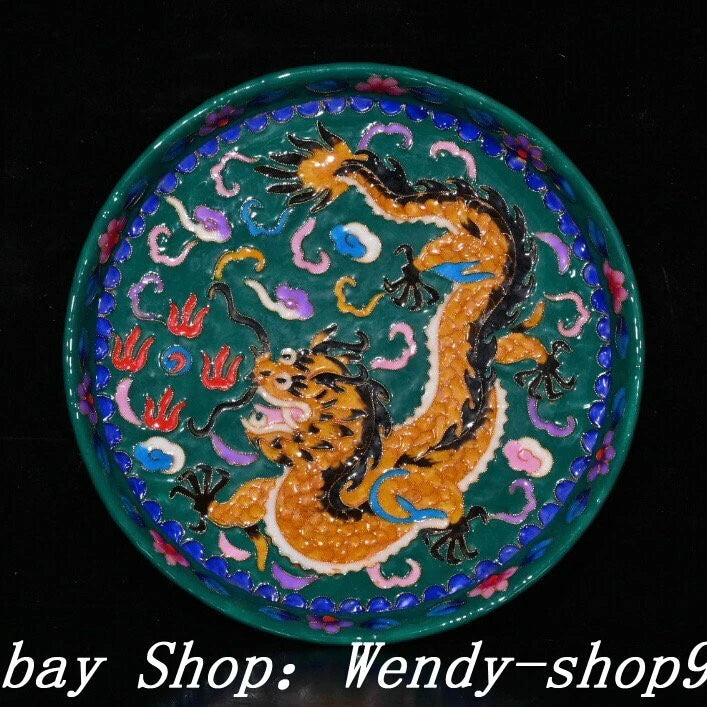 DaMing Chenghua Cloisonne Enamel Porcelain Filigree Dragon Teapot Cup Plate Set