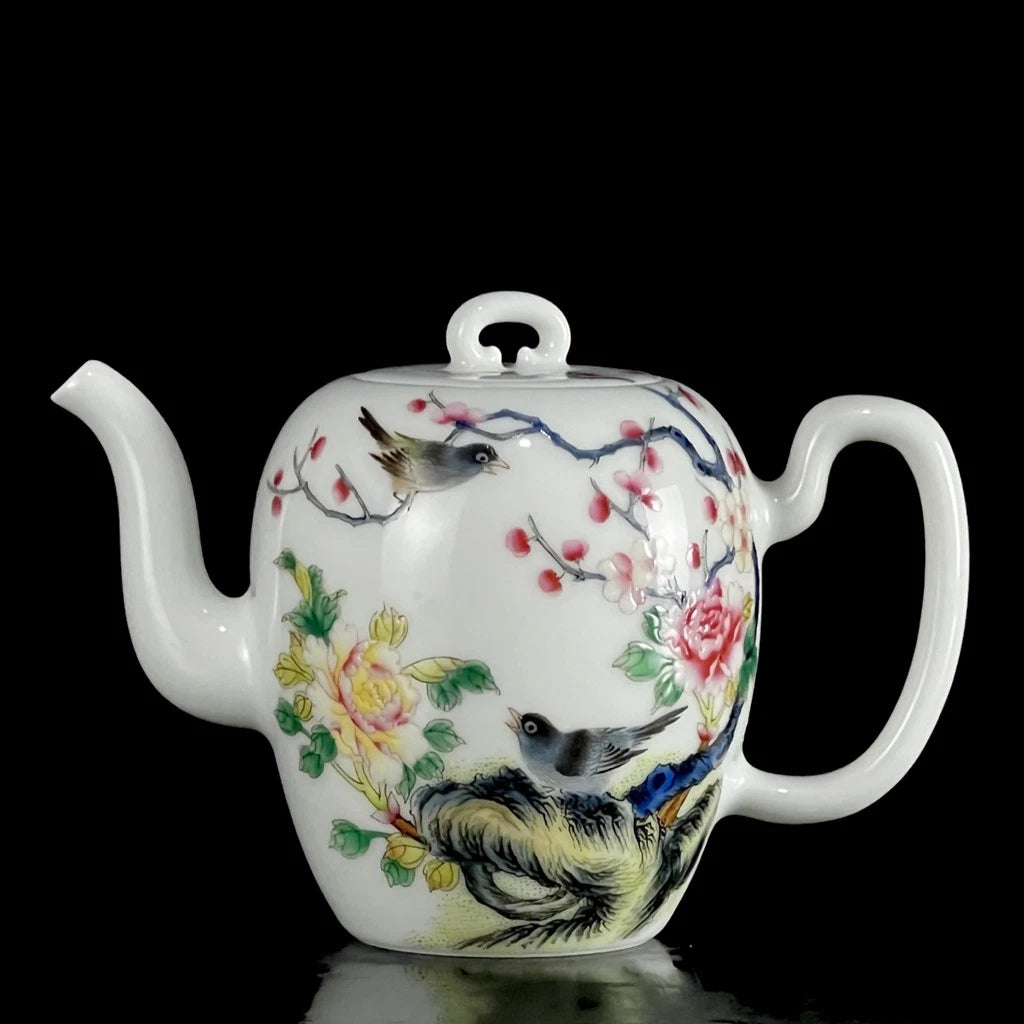 Chinese Enamel Colour Porcelain HandPainted Exquisite Flowers&Birds Teapot 28161 | eBay