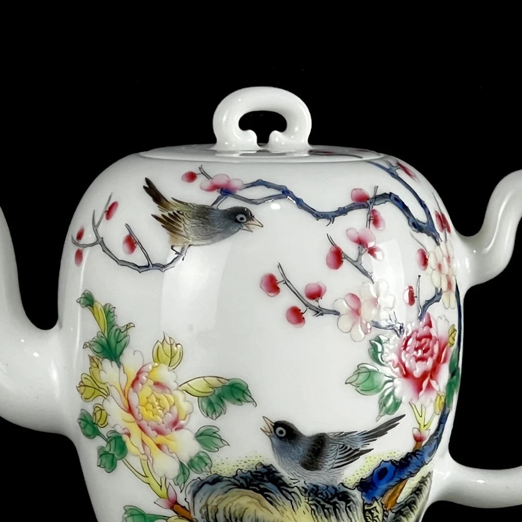 Chinese Enamel Colour Porcelain HandPainted Exquisite Flowers&Birds Teapot 28161 | eBay