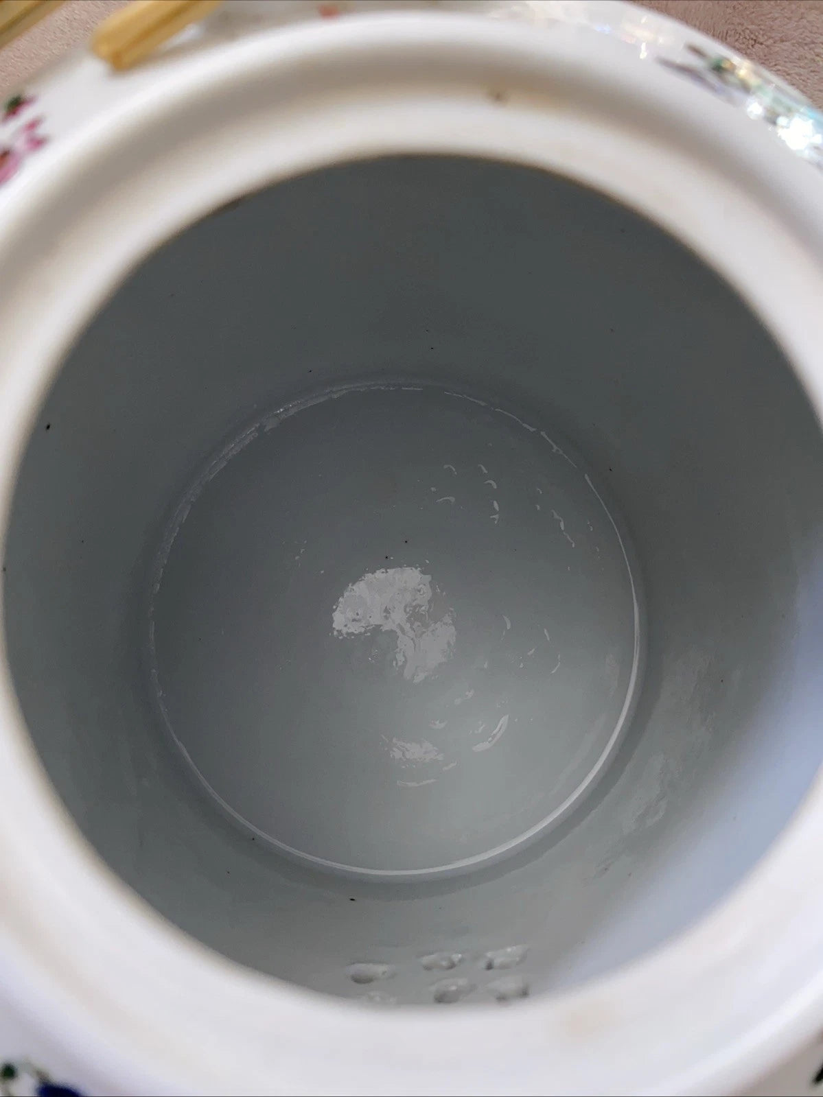 Antique Chinese Enameled Famille Rose Porcelain Teapot W/Floral Design