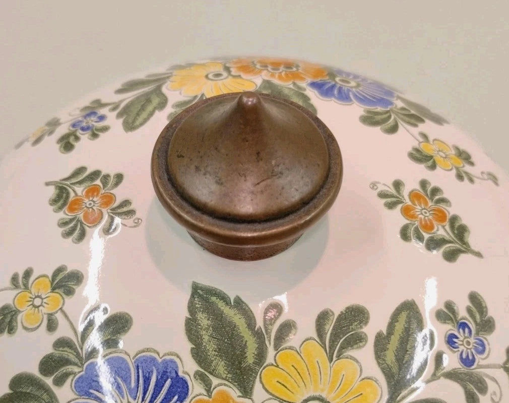 ASTA White Floral Enamelware Old Amsterdam 8.5” Dutch Oven & Teapot PRISTINE!!!