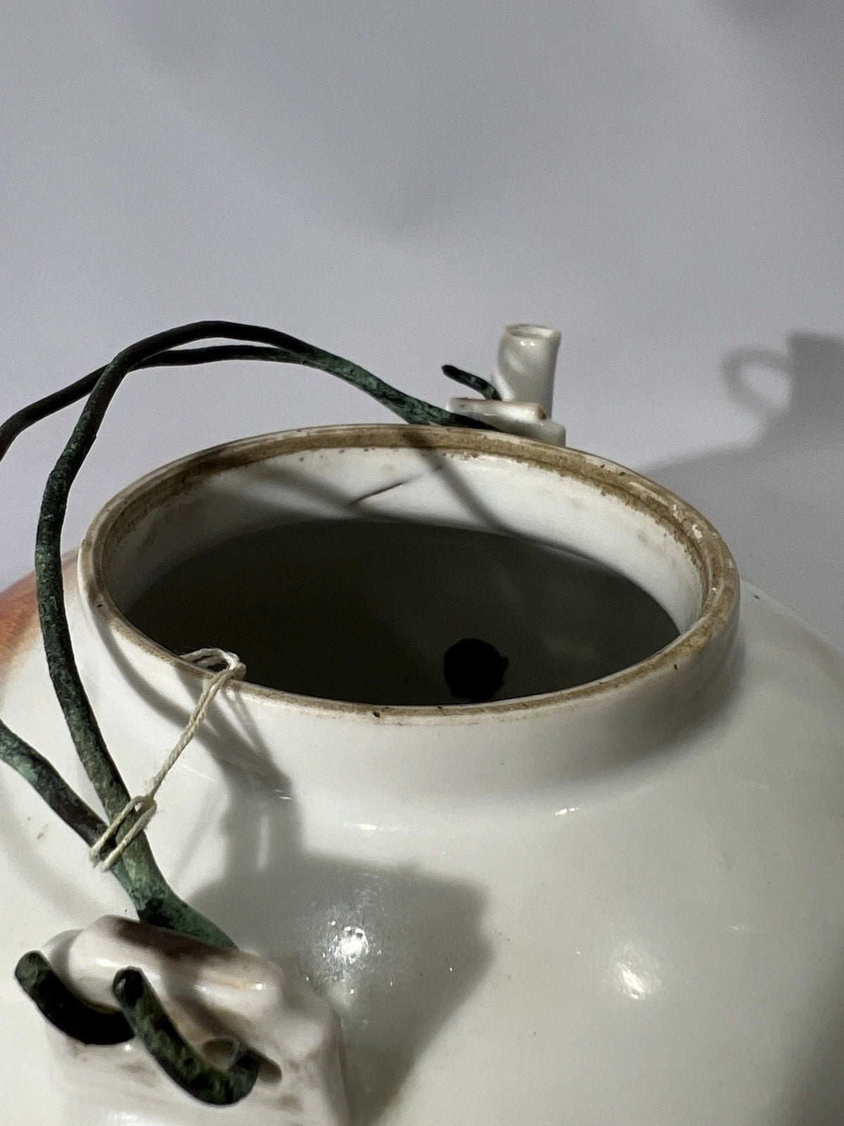 Antique 19th Century Chinese Enamel Foo Dog Famille Rose Teapot Qing Dynasty