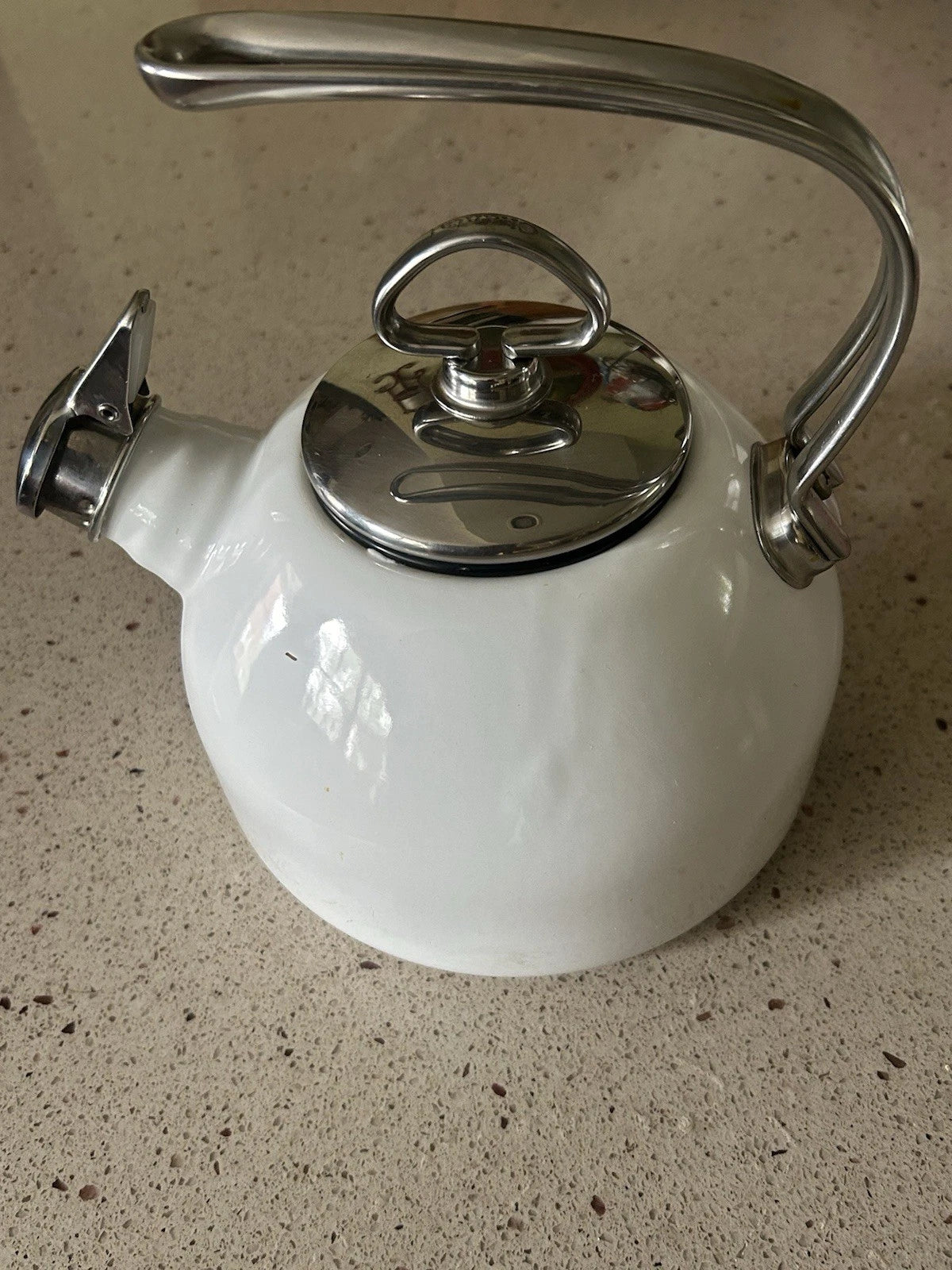 Chantal Enamel on Steel White Tea Kettle Harmonica Whistle | eBay