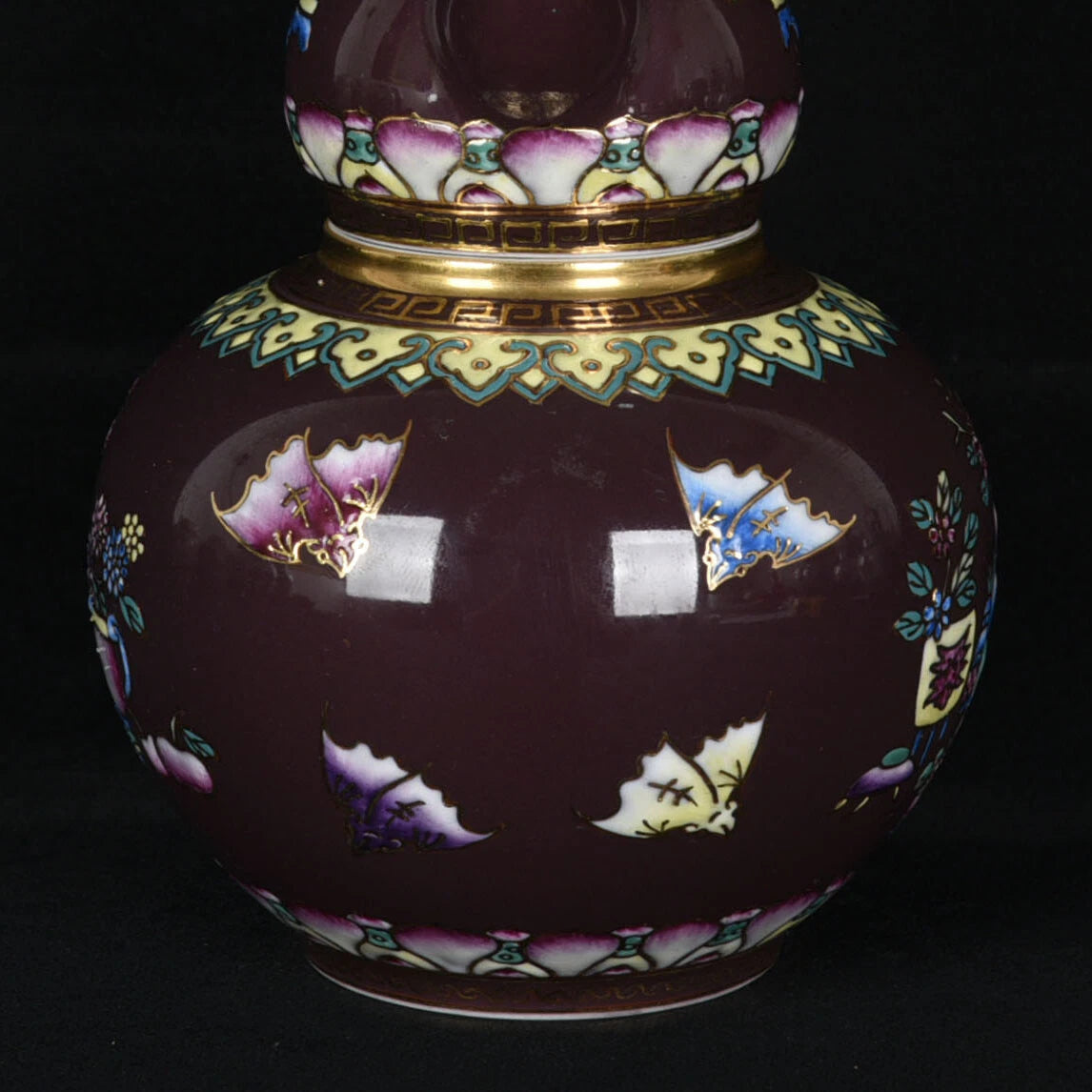 7.5"Antique dynasty Porcelain yongzheng mark colour enamels flowers gourd Teapot | eBay