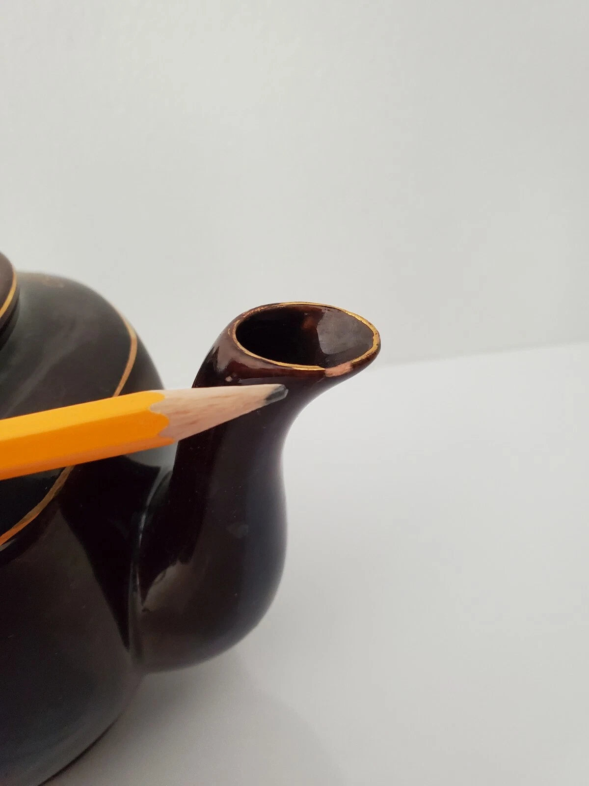 Antique Gibson & Son Burem England Enameled  Hand Painted  Teapot Cup Saucer Set