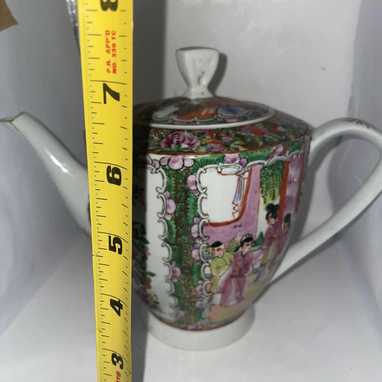 Chinese Rose Medallion Teapot Famille Rose Handpainted Enameled Stamped On Base | eBay