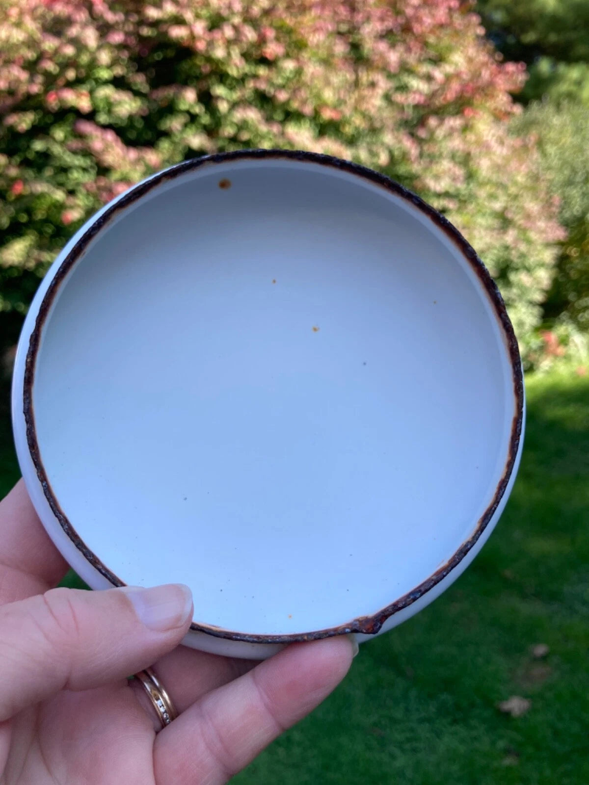 Enamel White MidCentury Tea Pot Kettle Wooden Handle & Knob Vintage | eBay