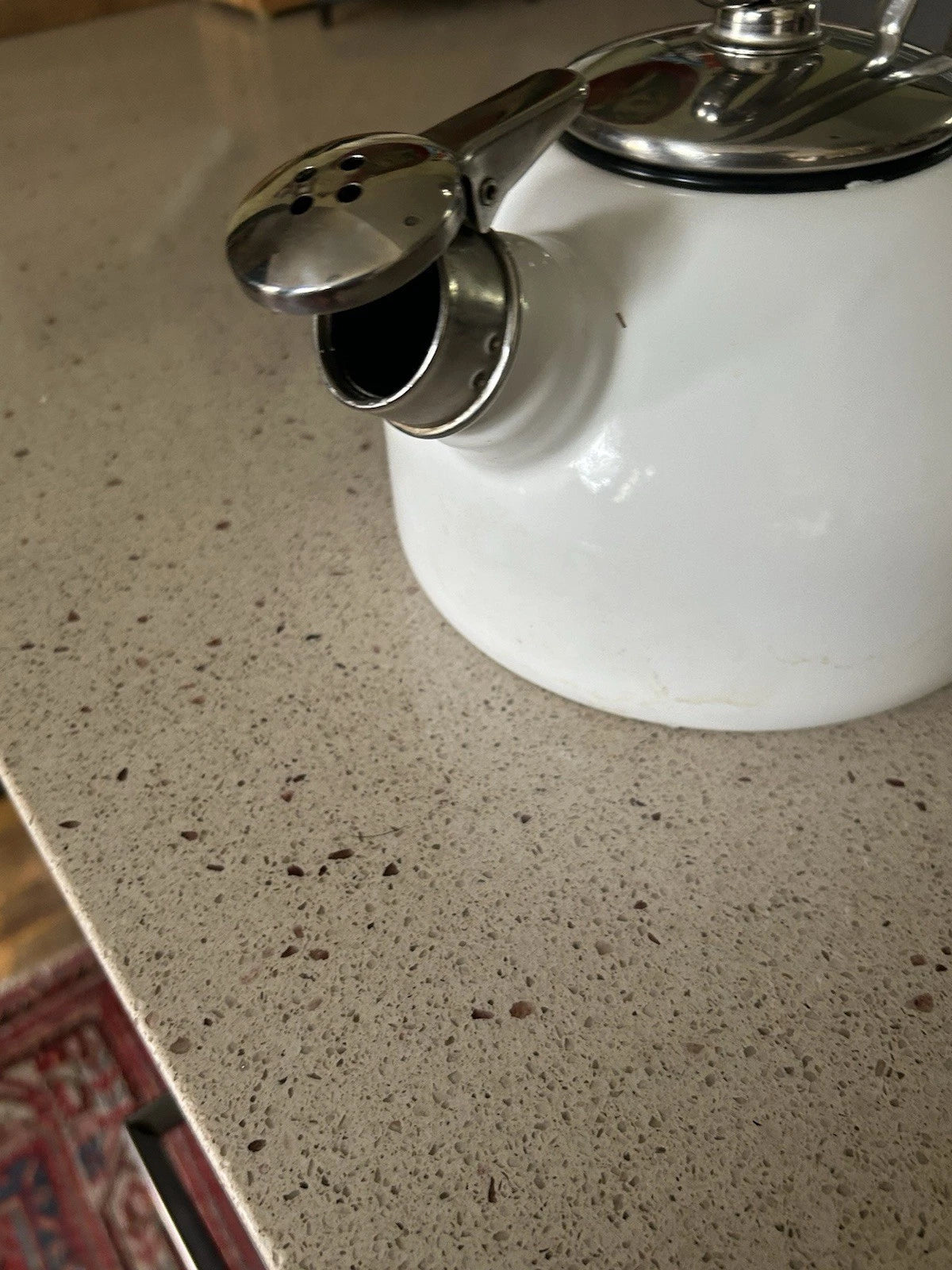 Chantal Enamel on Steel White Tea Kettle Harmonica Whistle | eBay