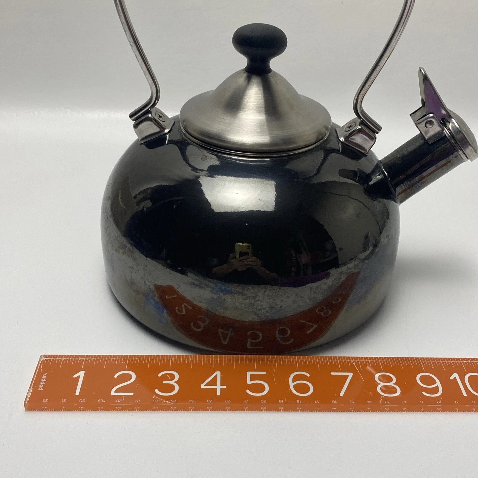 Chantal Tea Pot Kettle Enamel On Steel 1.7 Quart Vintage Dark Grey / Blue Finish