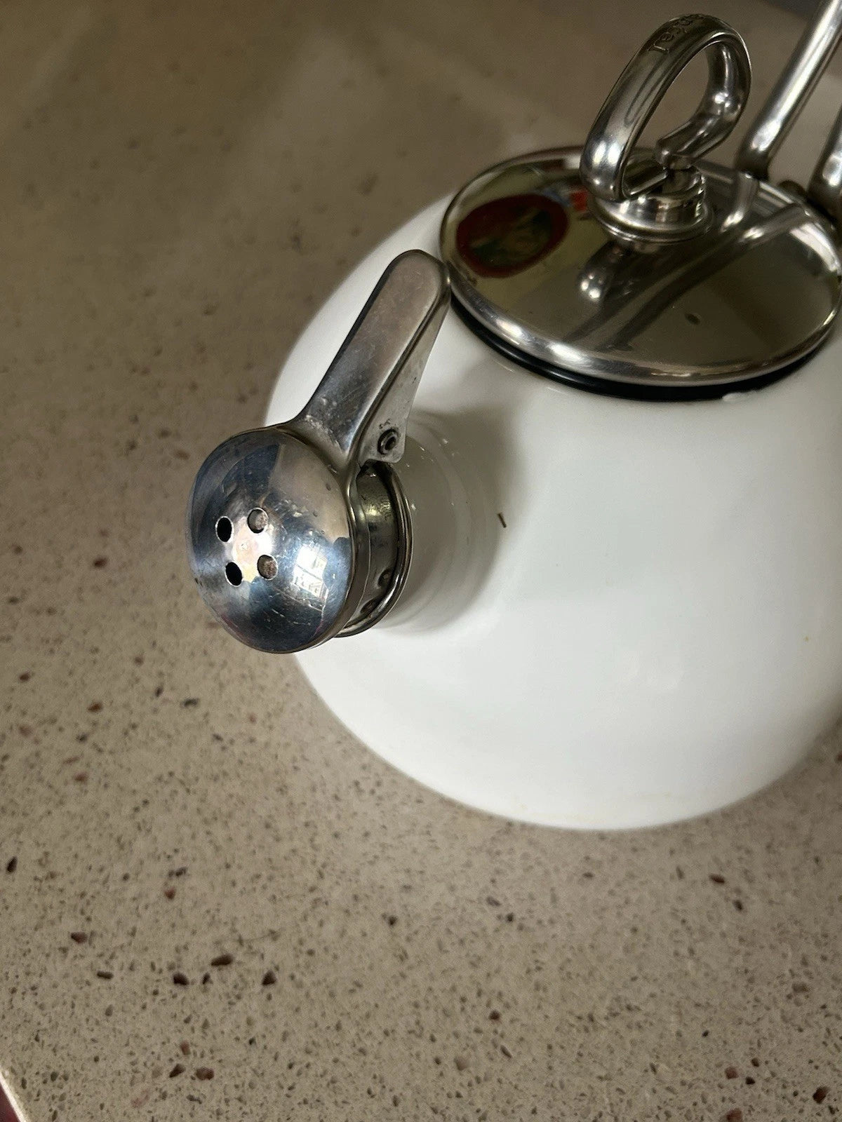 Chantal Enamel on Steel White Tea Kettle Harmonica Whistle | eBay