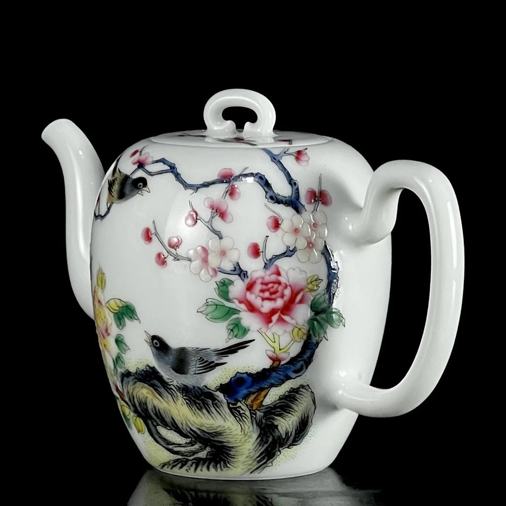 Chinese Enamel Colour Porcelain HandPainted Exquisite Flowers&Birds Teapot 28161 | eBay