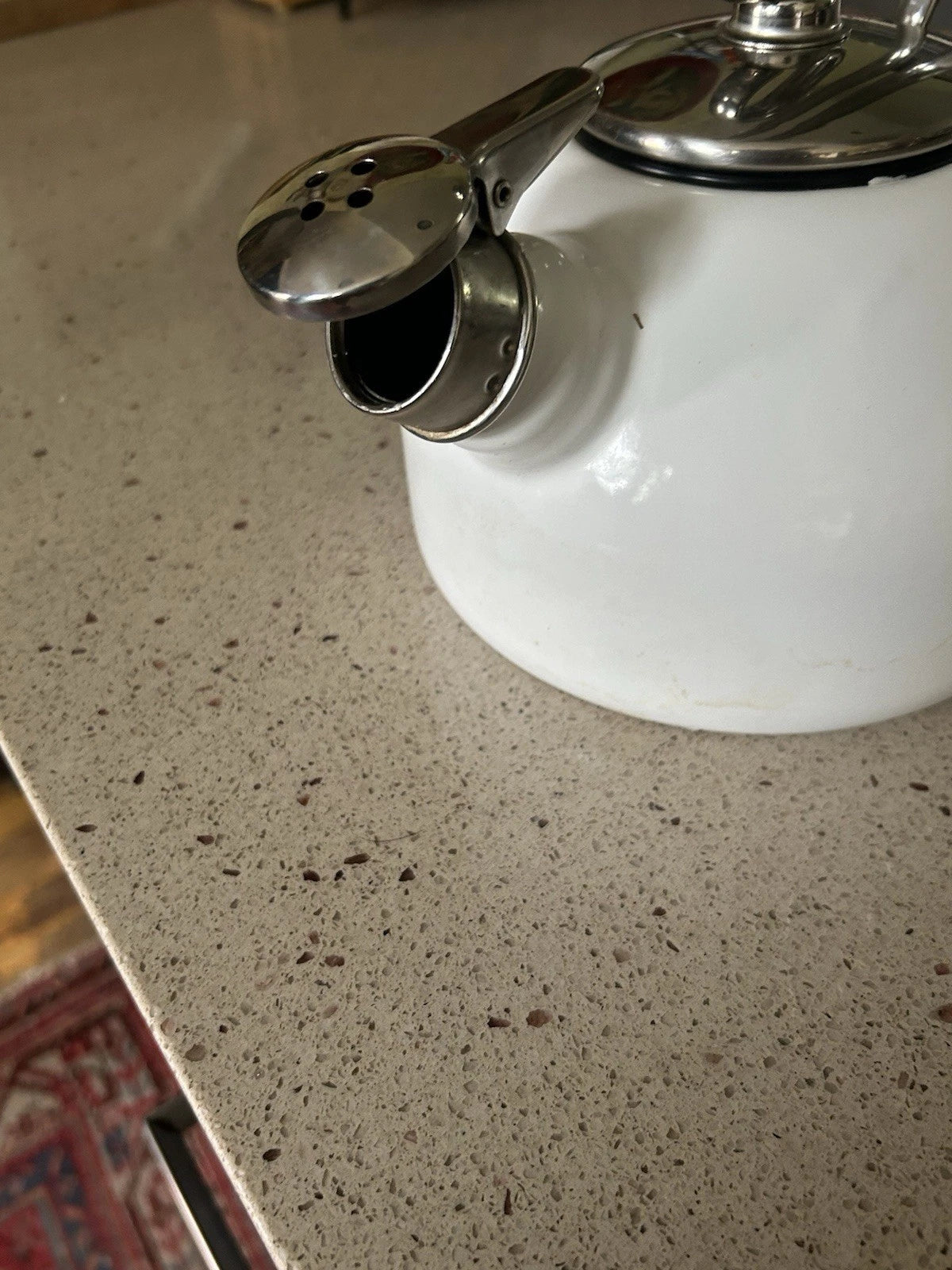 Chantal Enamel on Steel White Tea Kettle Harmonica Whistle | eBay