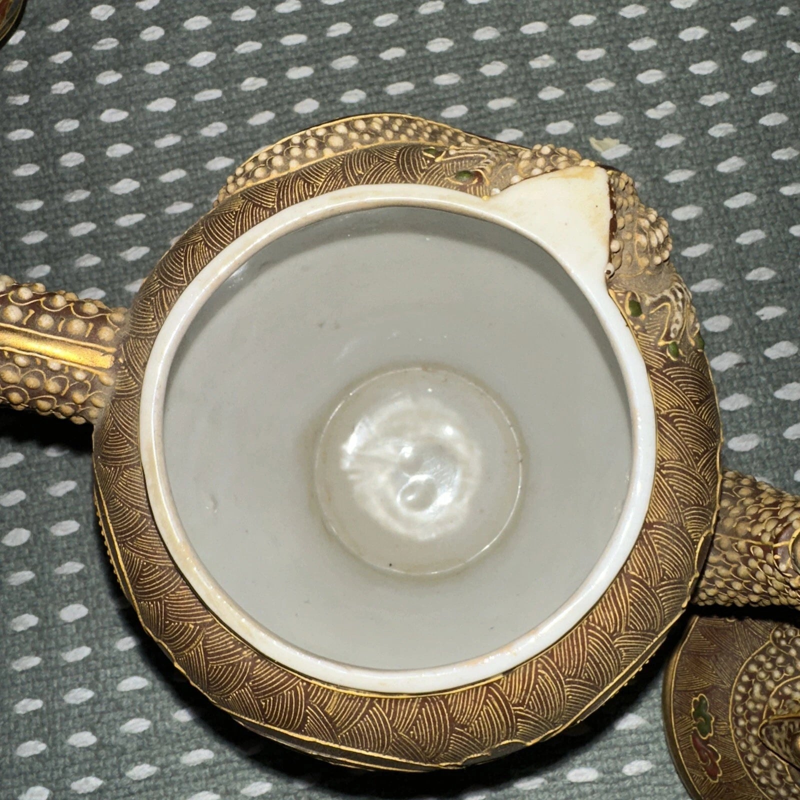 ANTIQUE 17 JAPANESE SATSUMA TEA SET PORCELAIN DRAGON-WARE MORIAGE RAISED ENAMEL | eBay